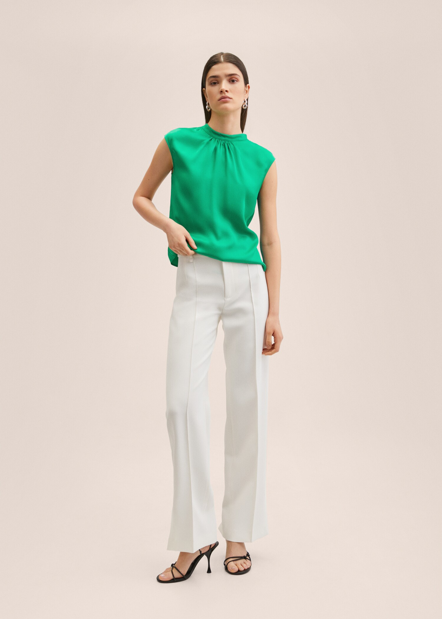 Button satin blouse - General plane