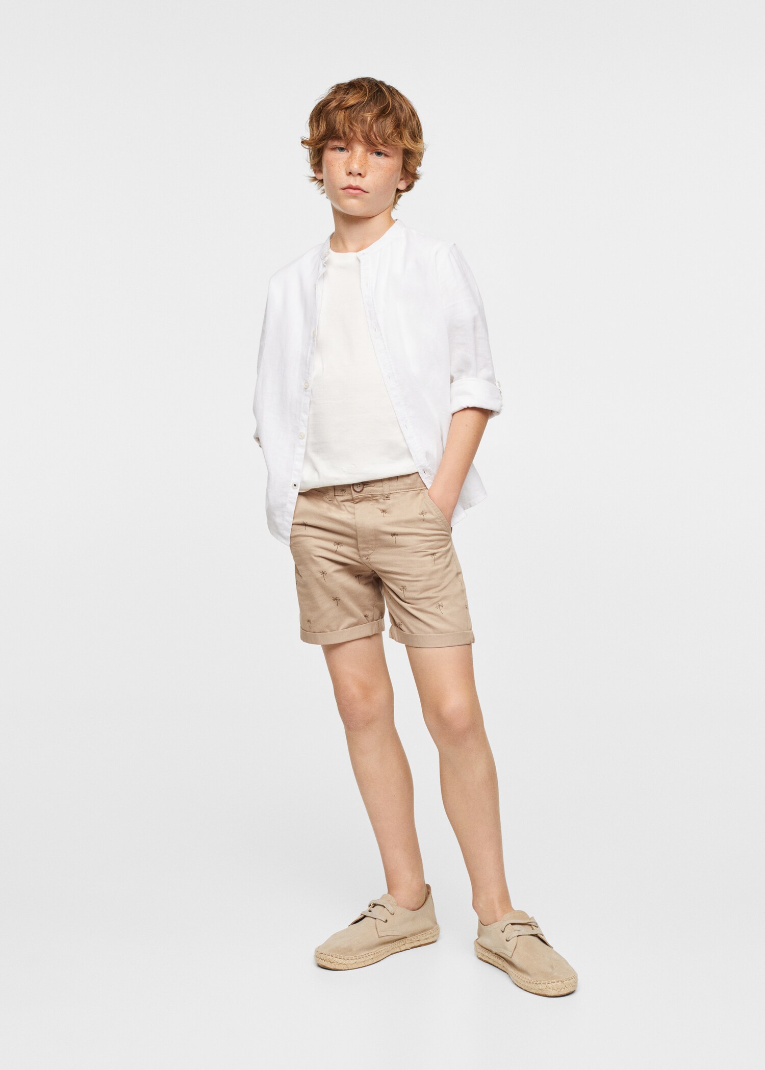 Printed cotton bermuda shorts - General plane