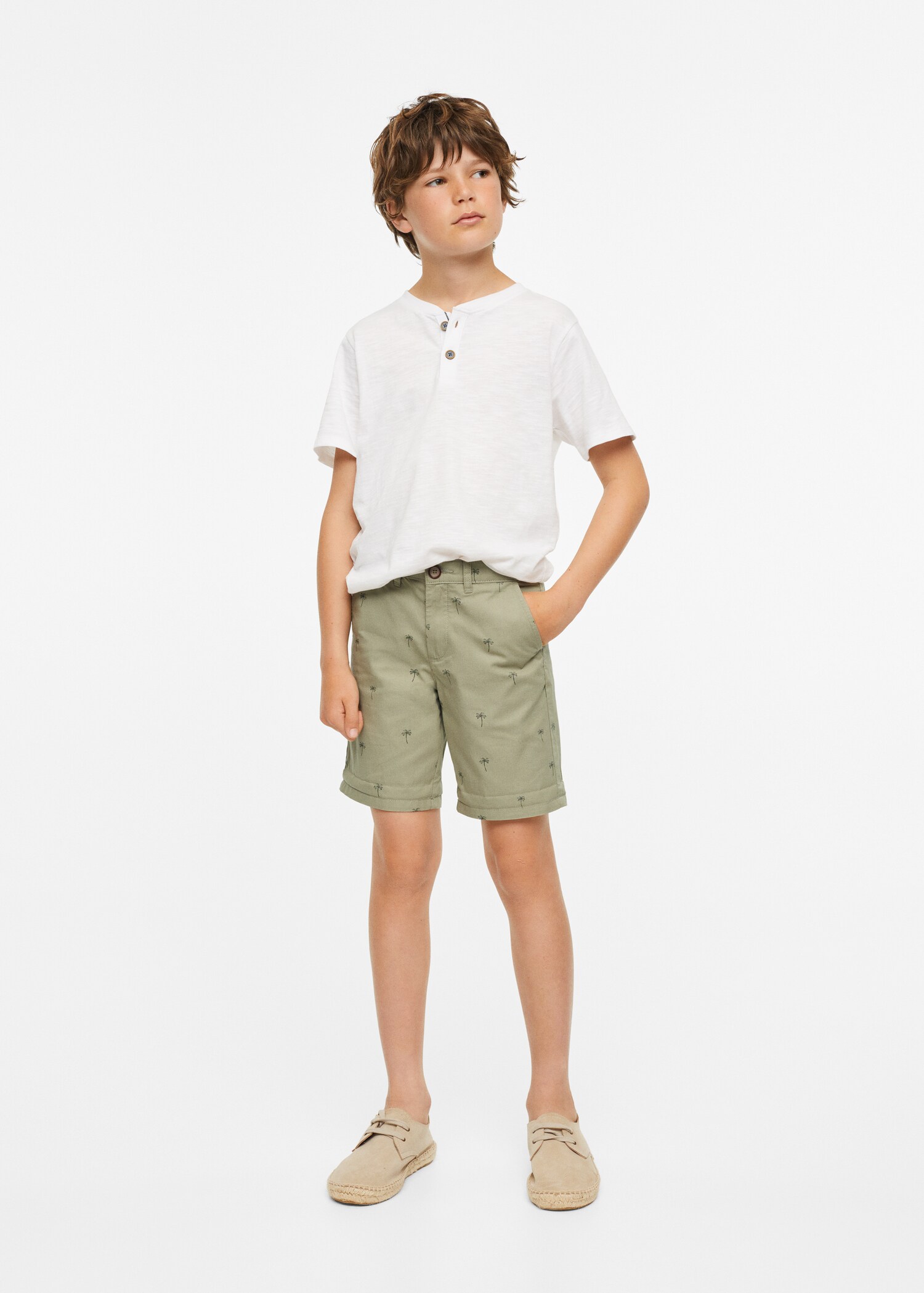 Printed cotton bermuda shorts - General plane