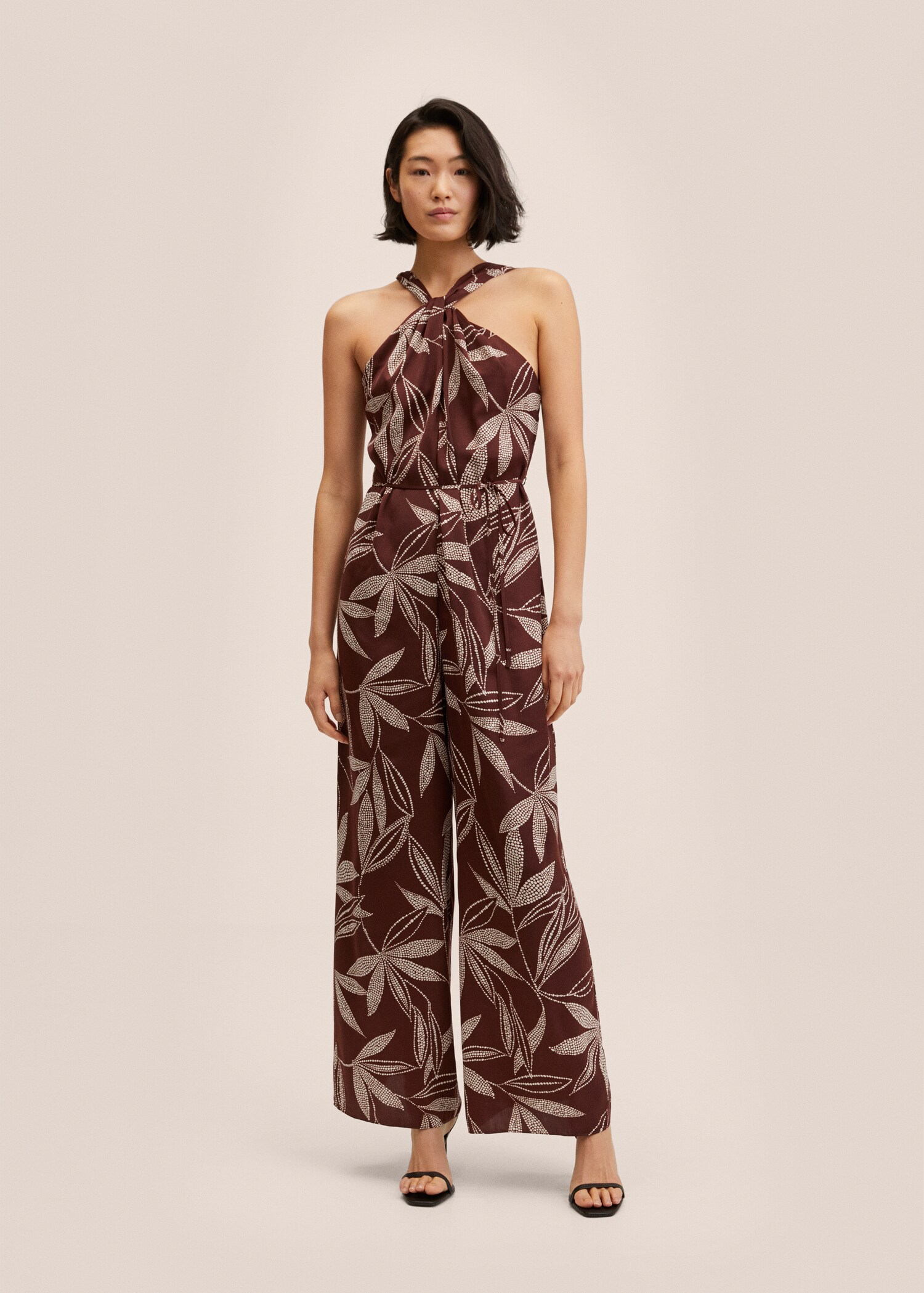 Knot printed jumpsuit - General plane