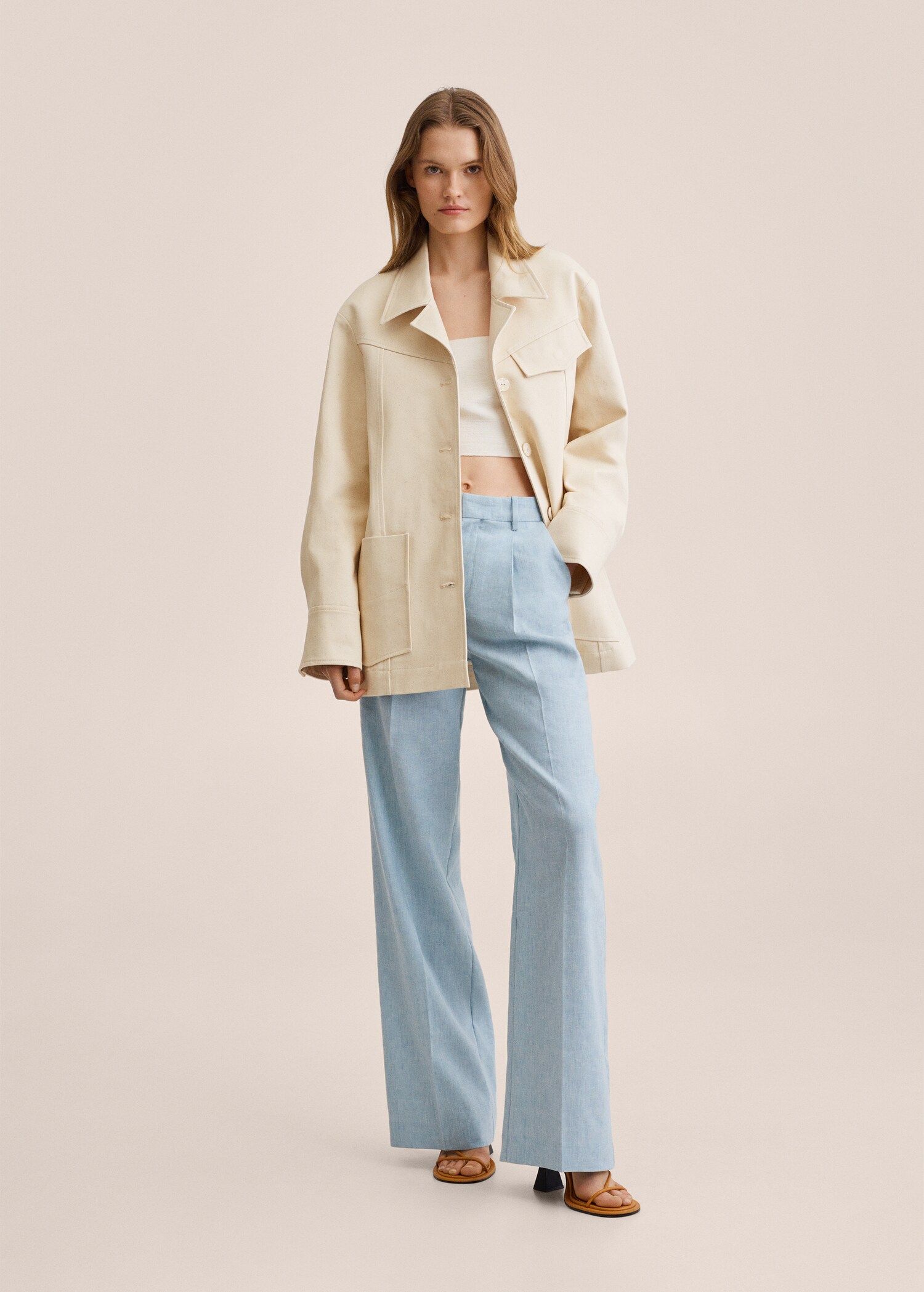 Oversized cotton jacket - General plane