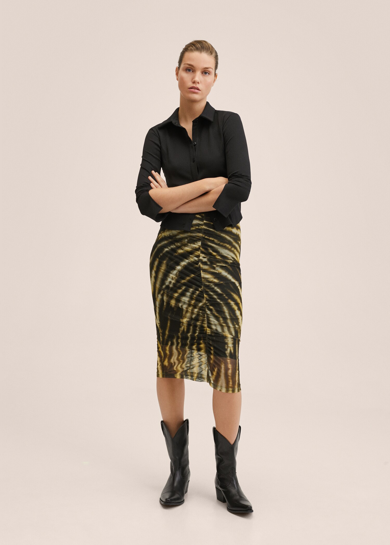 Printed pleated skirt - General plane