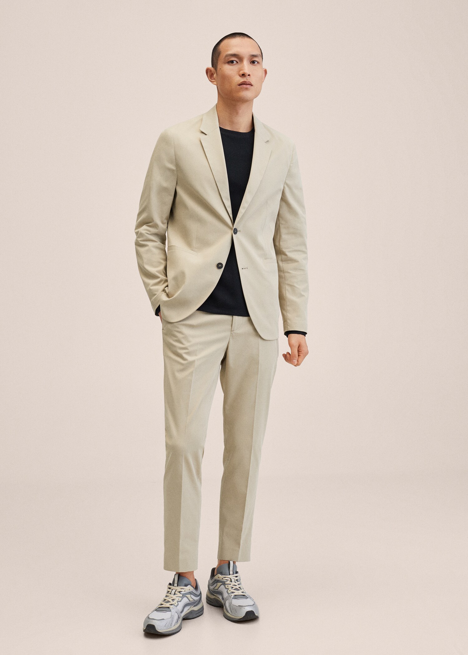 Oblekové strečové sako slim fit - Celkový náhled