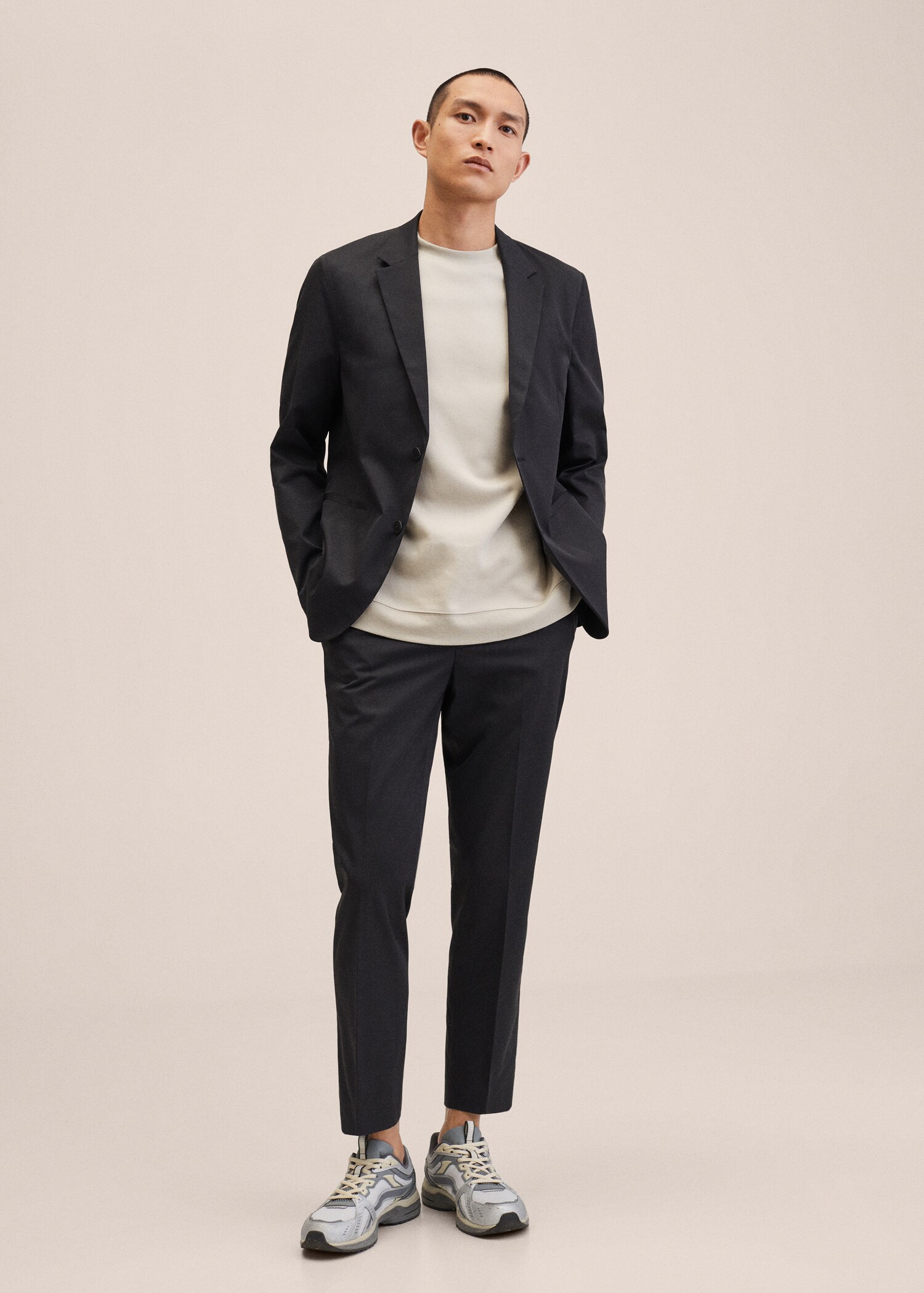 Oblekové strečové sako slim fit - Celkový náhled