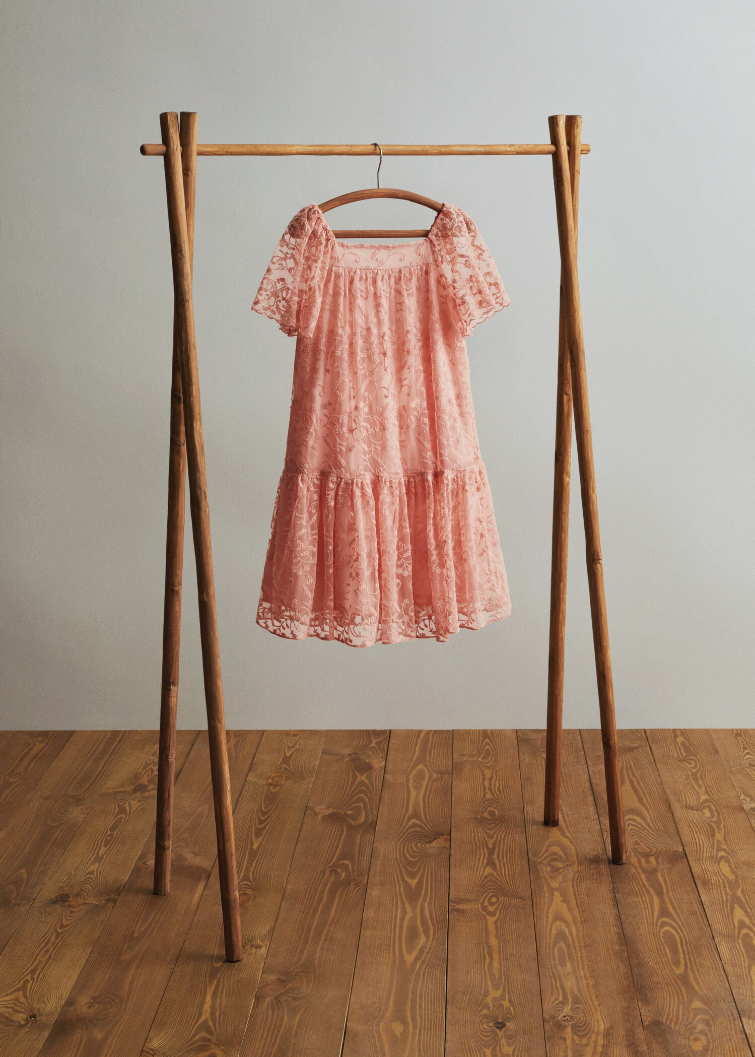 Floral embroidery tulle dress - General plane