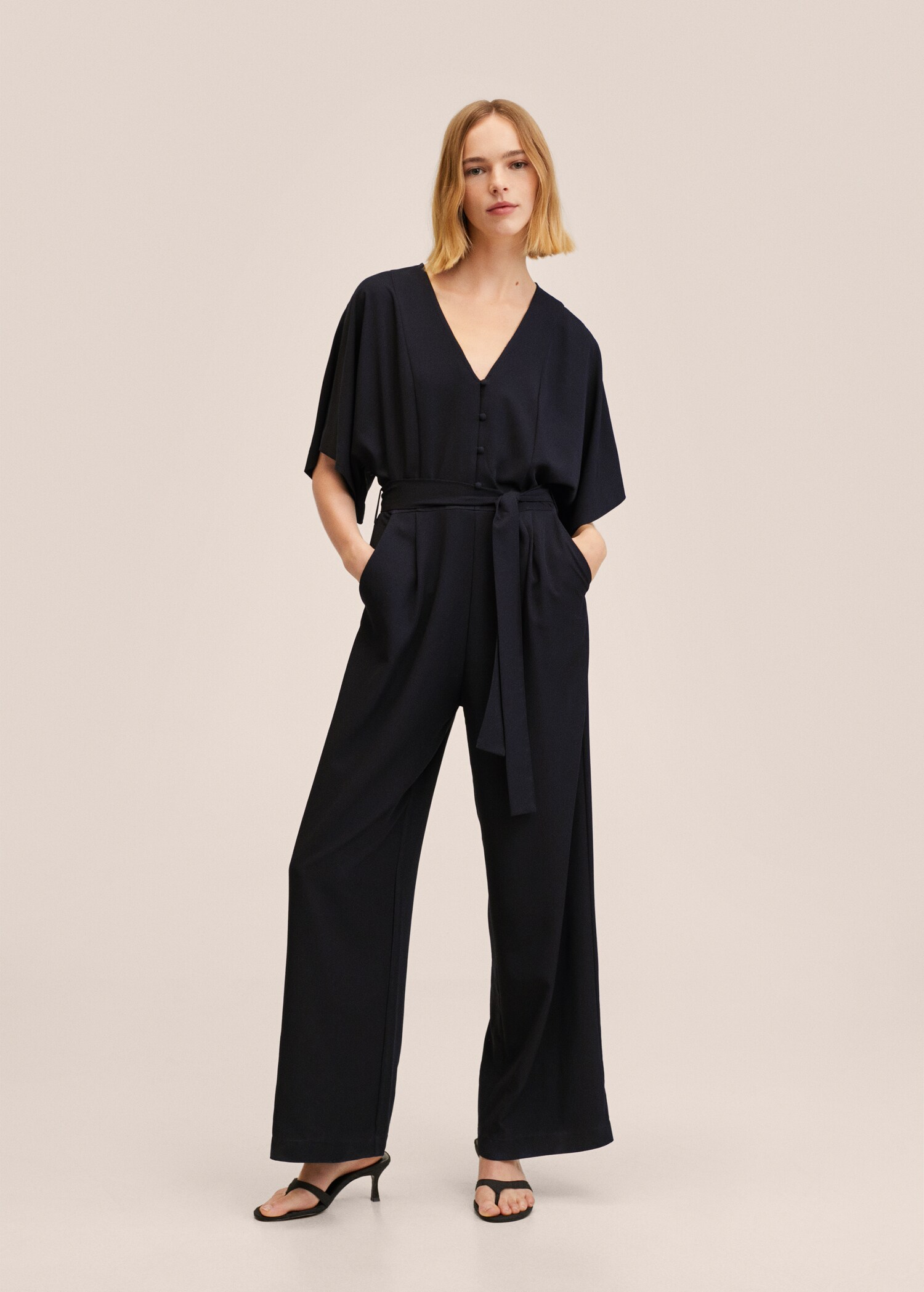 Flowy belt jumpsuit - General plane