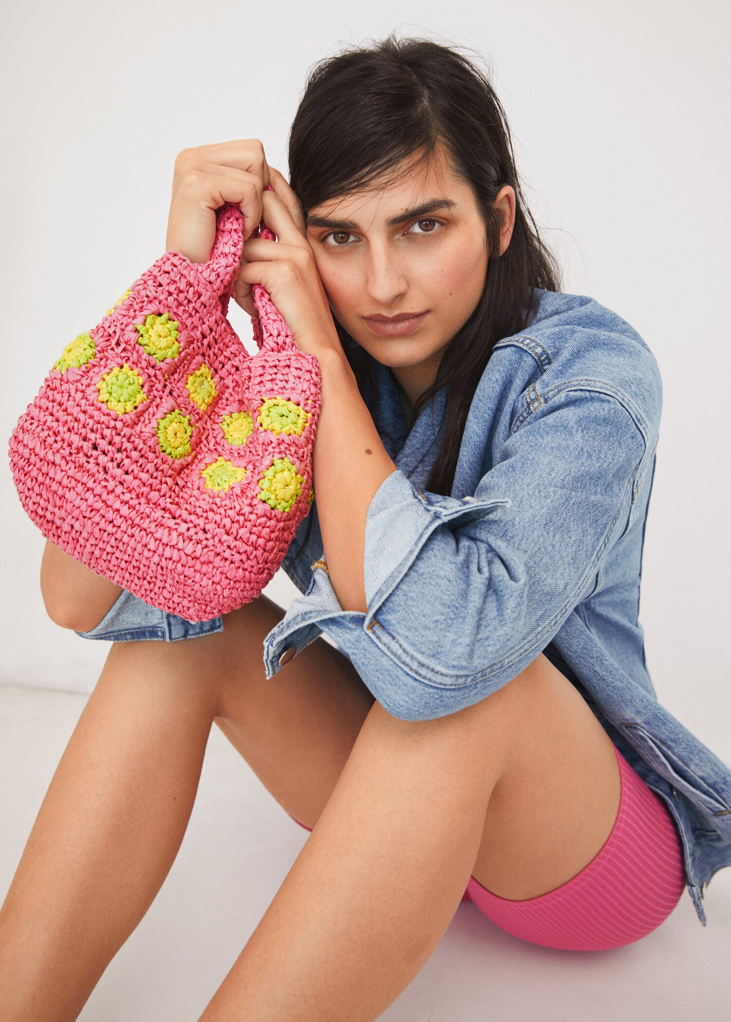 Raffia shopper bag - General plane