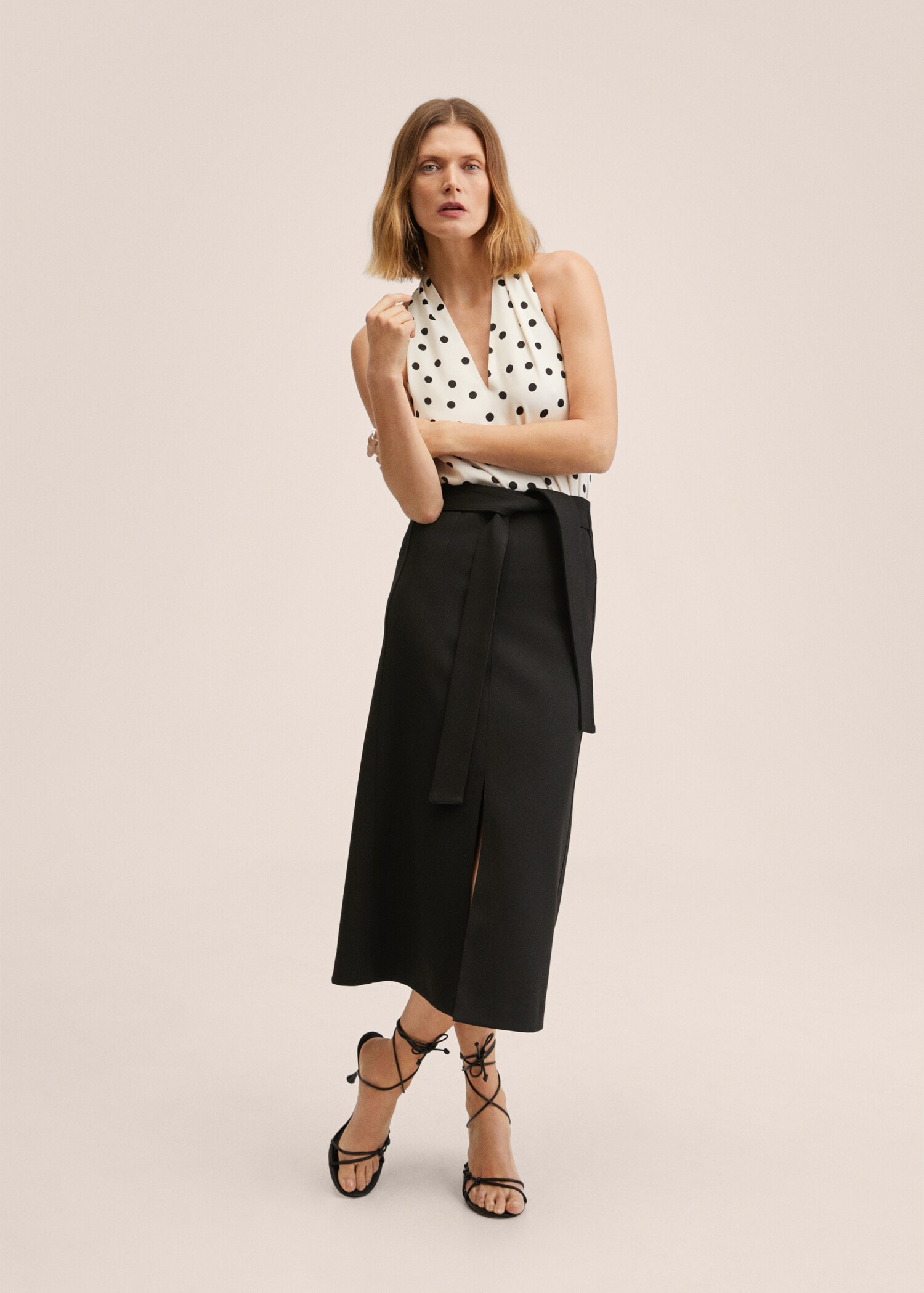 Top satinado lunares - Plano general