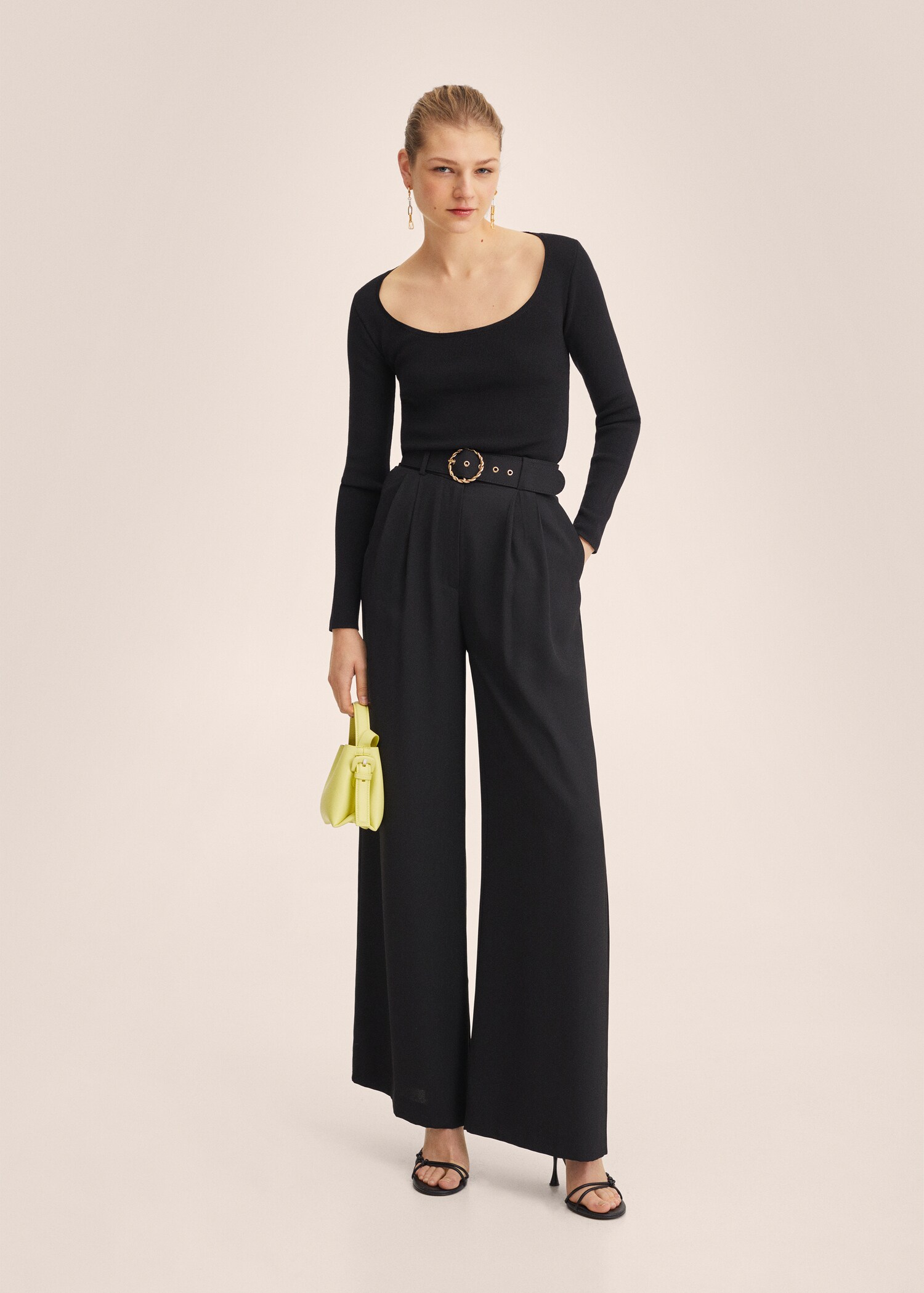 Belt palazzo trousers - General plane