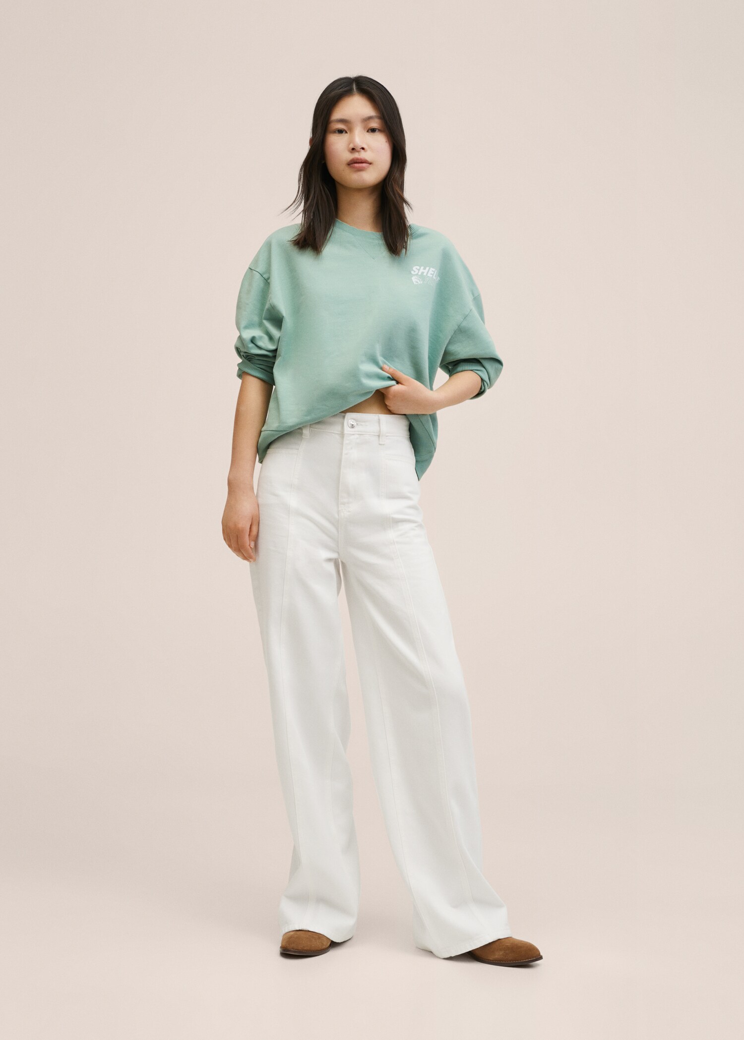 Mikina oversize s potiskem - Celkový náhled