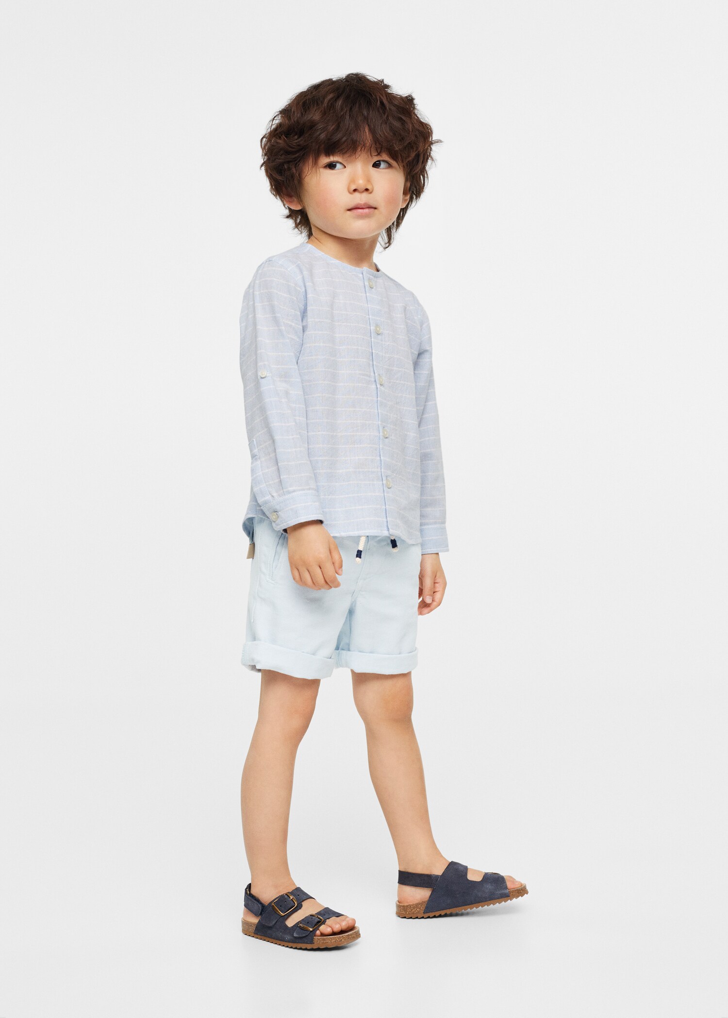 Striped cotton linen shirt - General plane