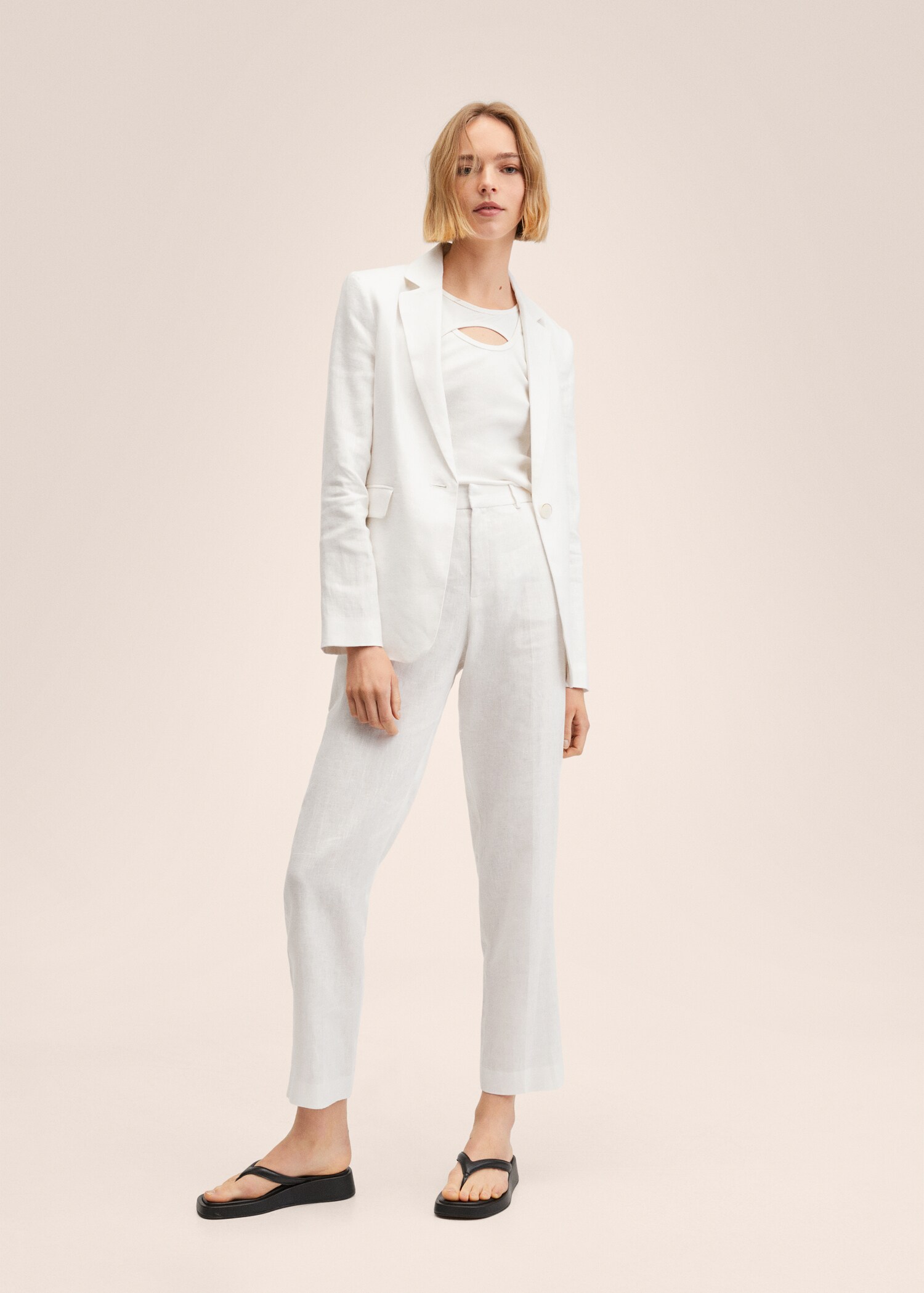 Blazer de fato de 100% linho - Plano geral