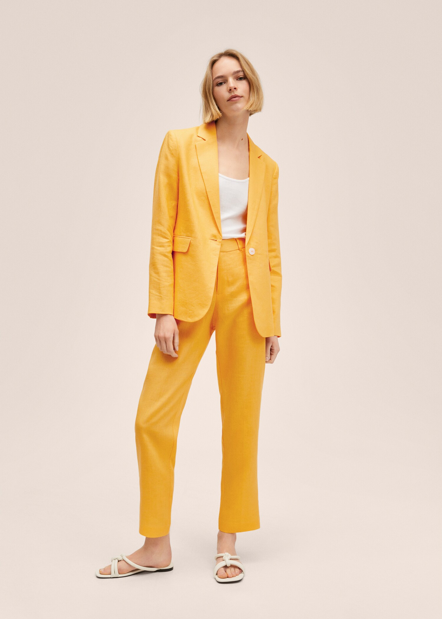 Blazer suit 100% linen - General plane