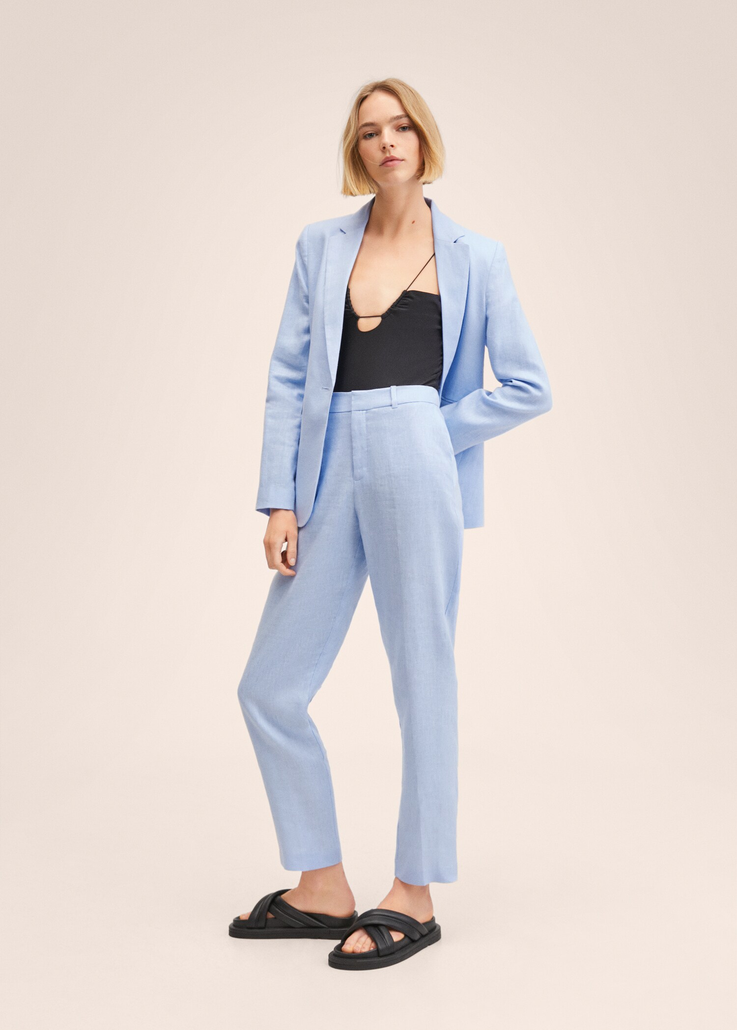 Blazer suit 100% linen - General plane
