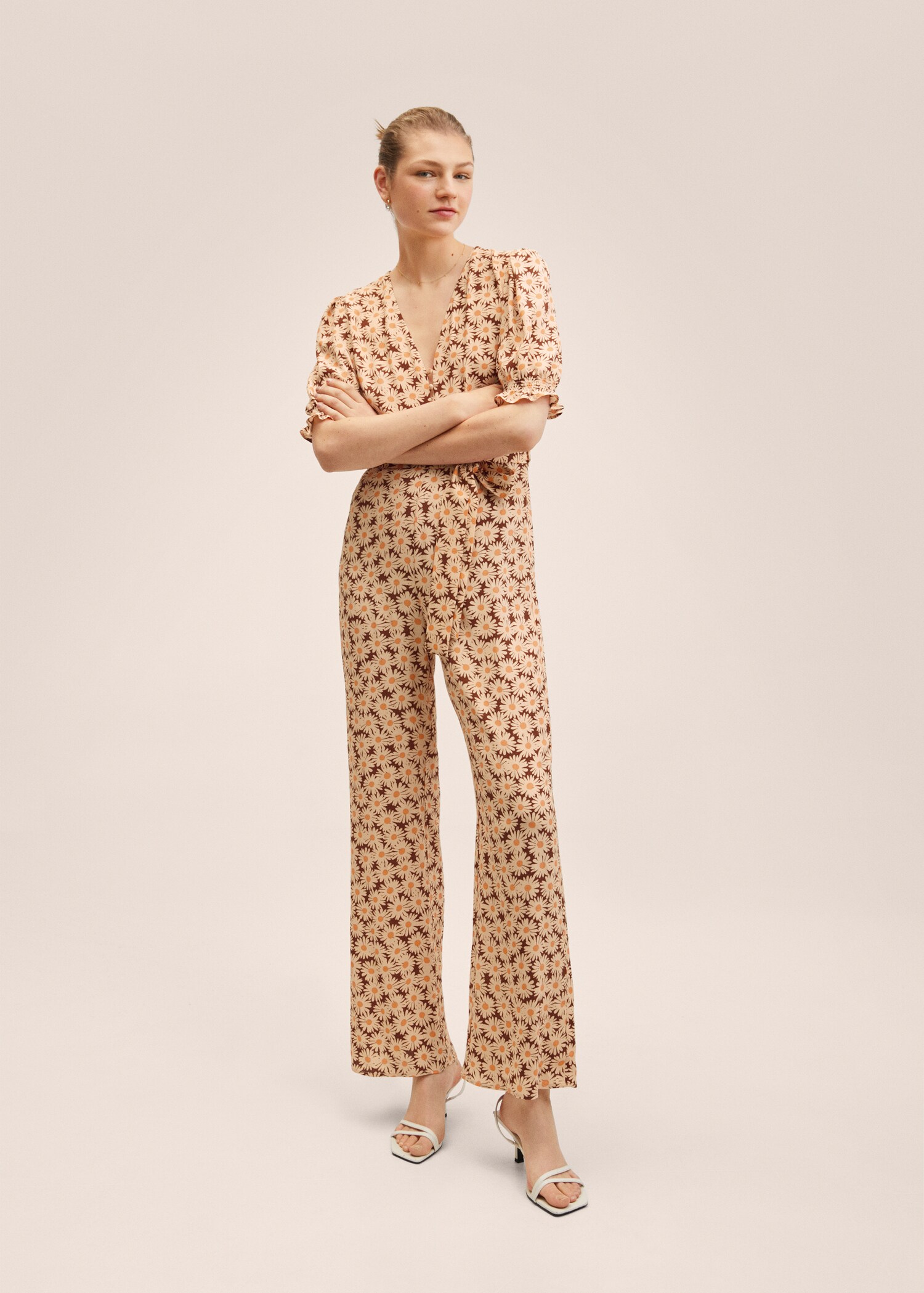 Printed puff sleeve jumpsuit - General plane