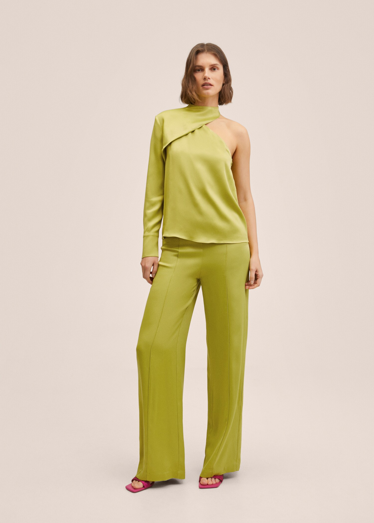 Satin palazzo trousers - General plane