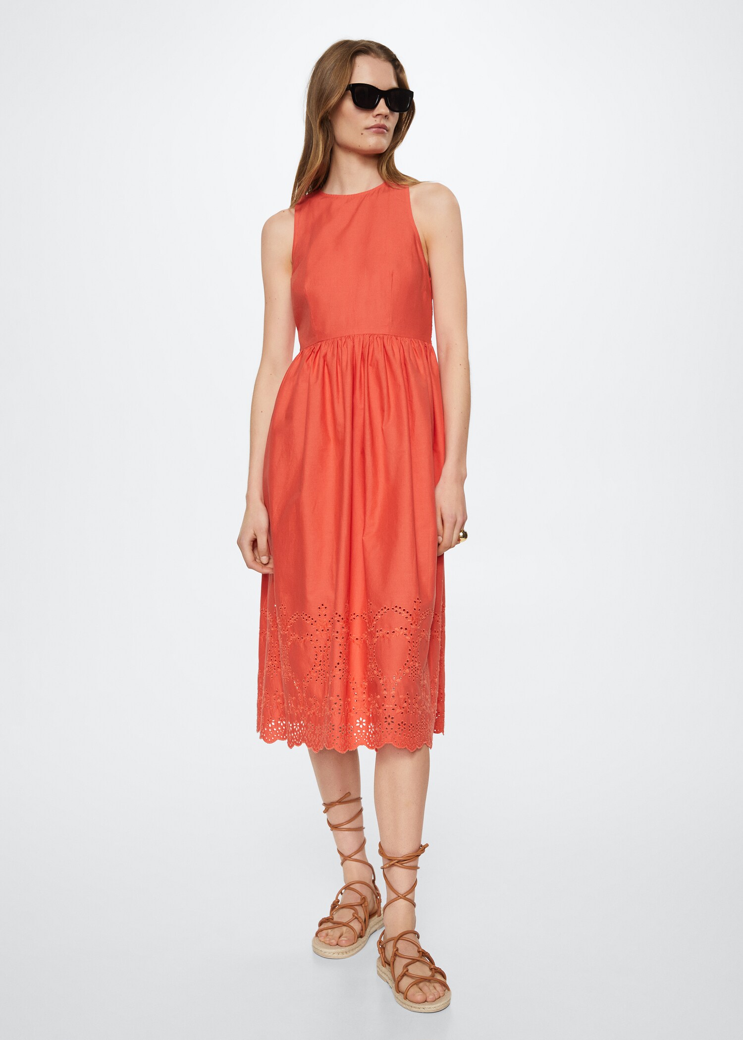 Besticktes Baumwollkleid - Allgemeine Ansicht