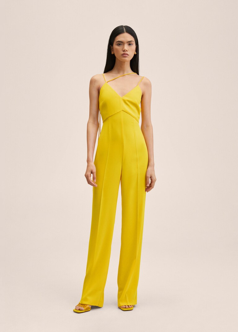 Mono amarillo  Fashion, Jumpsuit, Dress