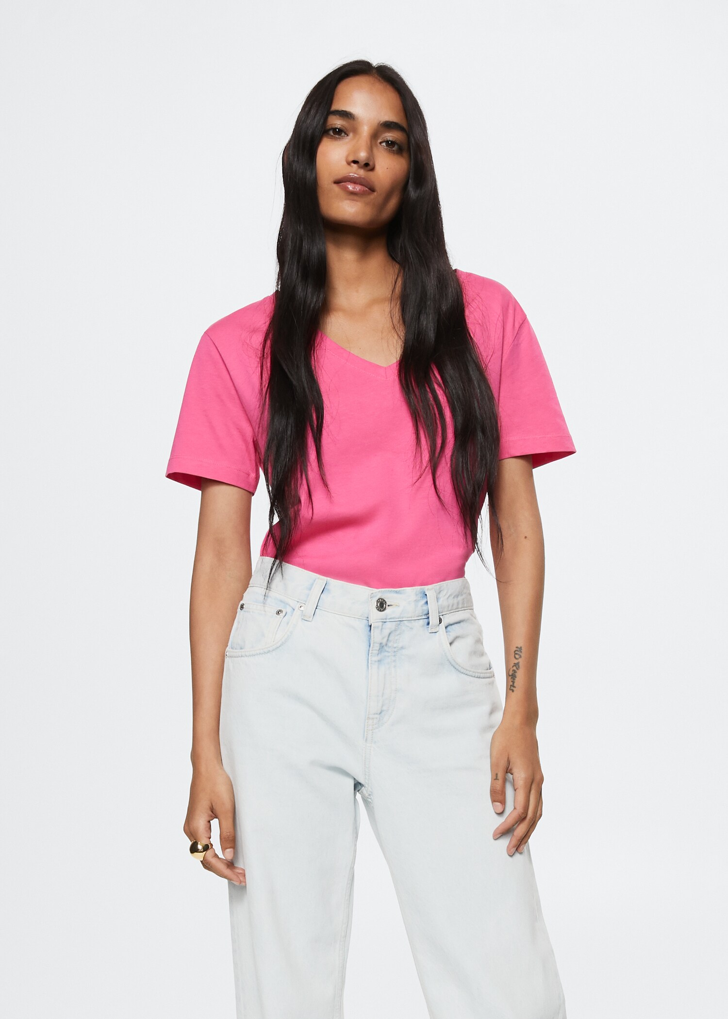 Essential cotton-blend T-shirt - Medium plane