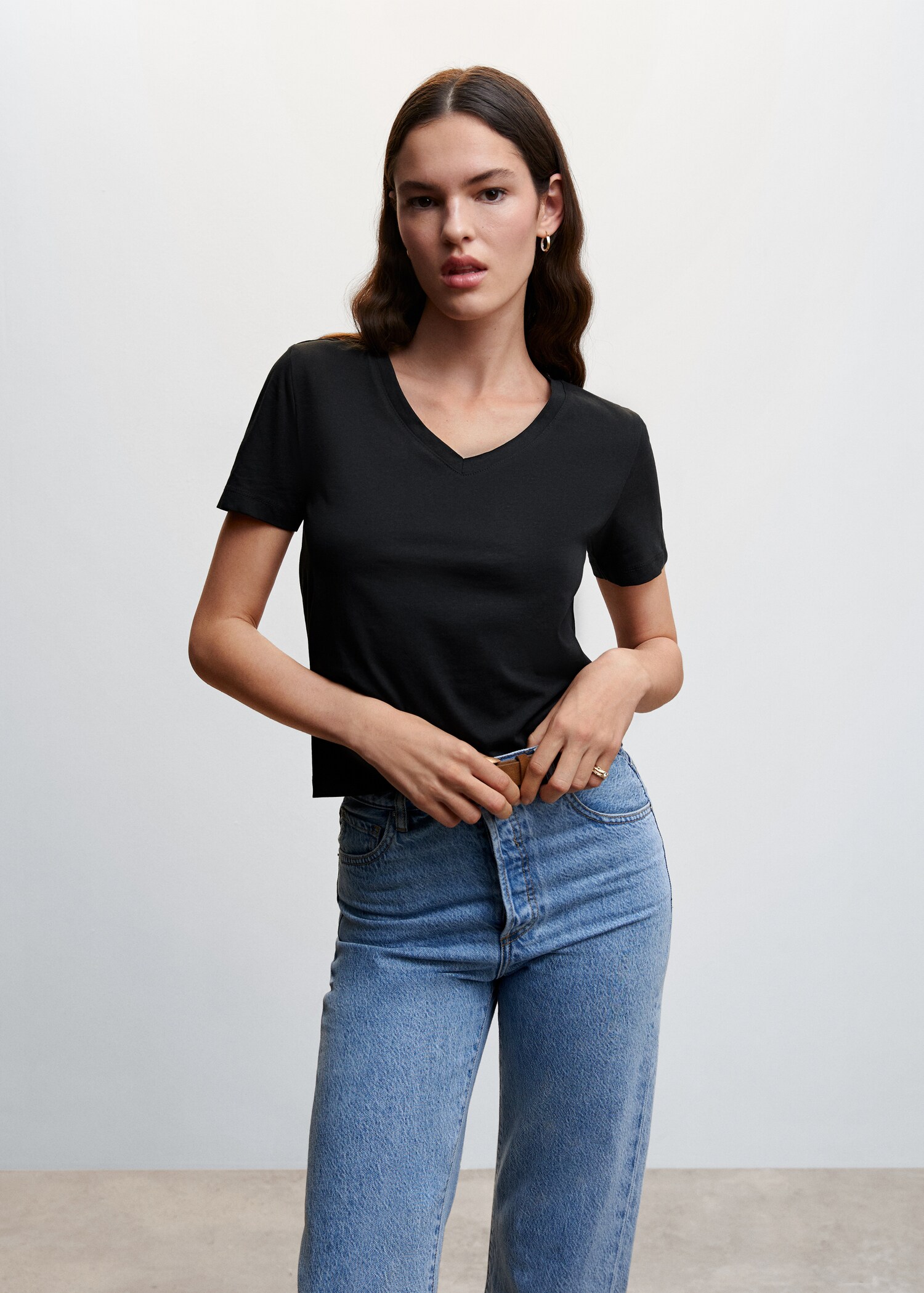 Essential cotton-blend T-shirt - Medium plane