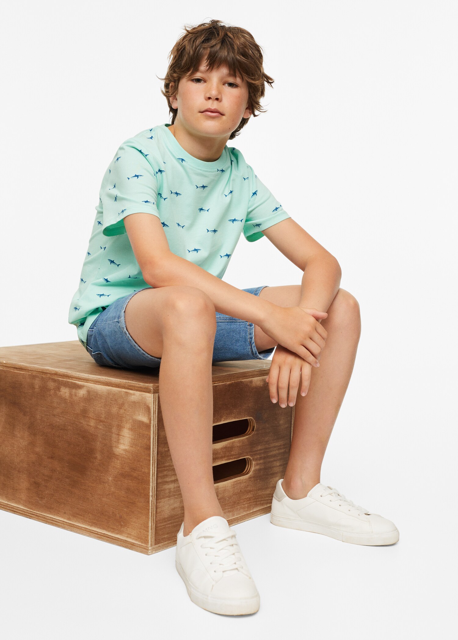 Printed cotton-blend T-shirt - Medium plane