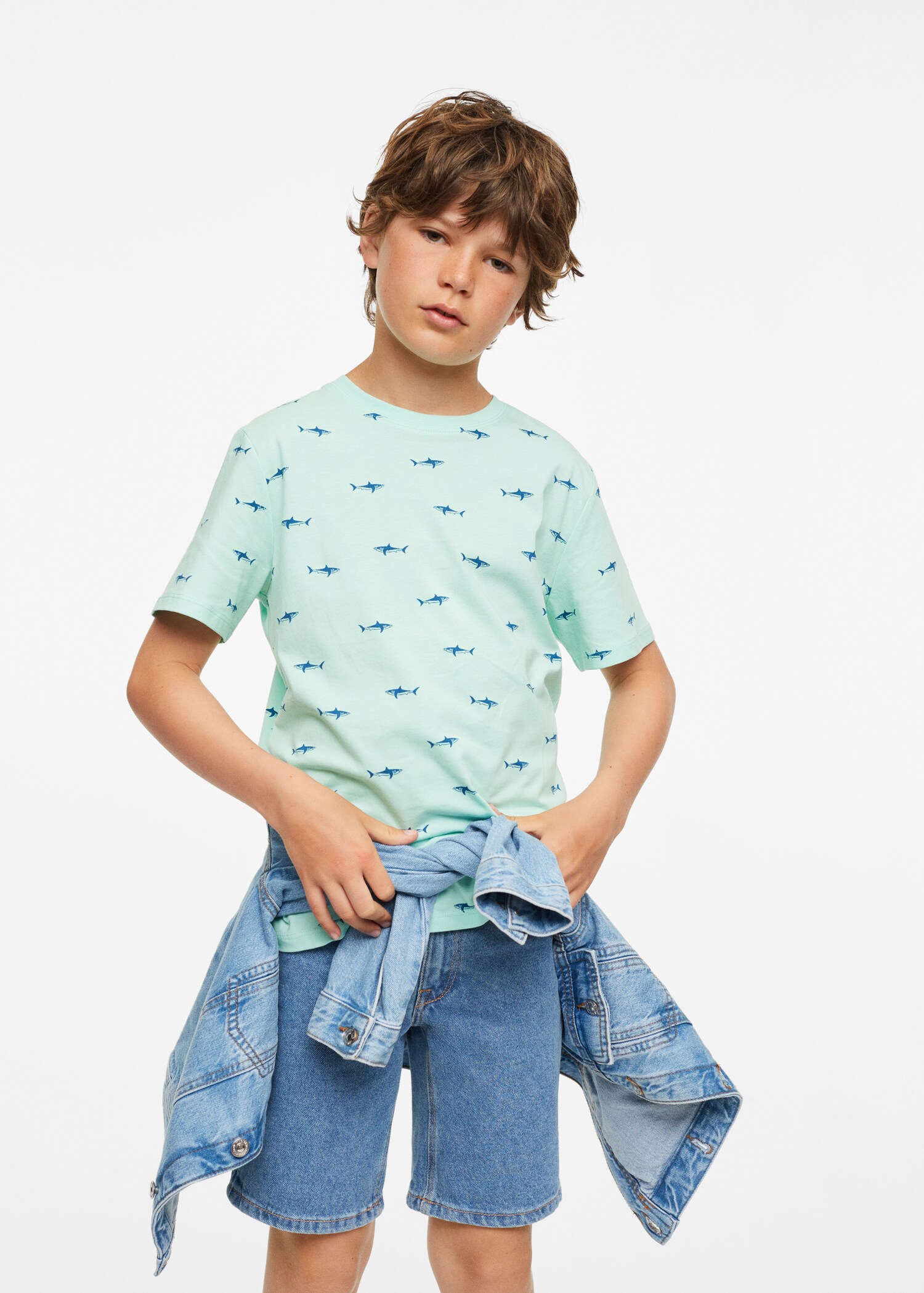 Printed cotton-blend T-shirt - Details of the article 1