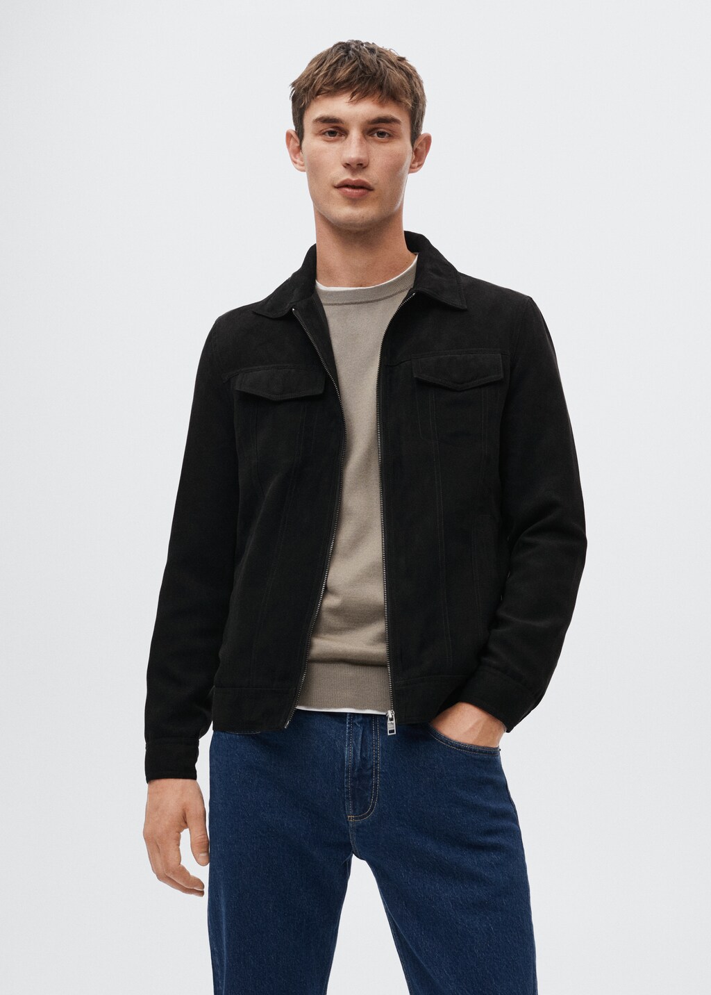Veste imitation daim homme deals