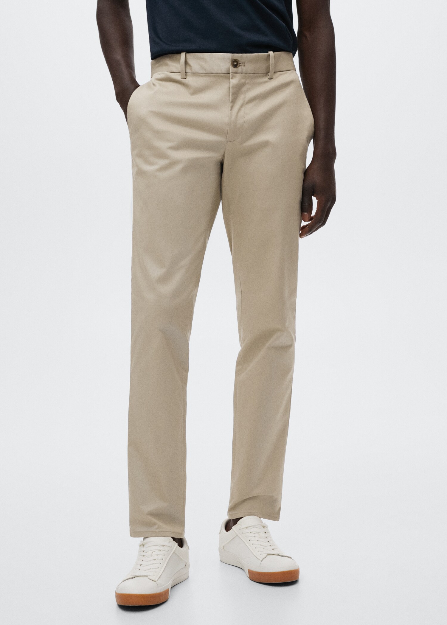 Slim fit chino trousers - Medium plane