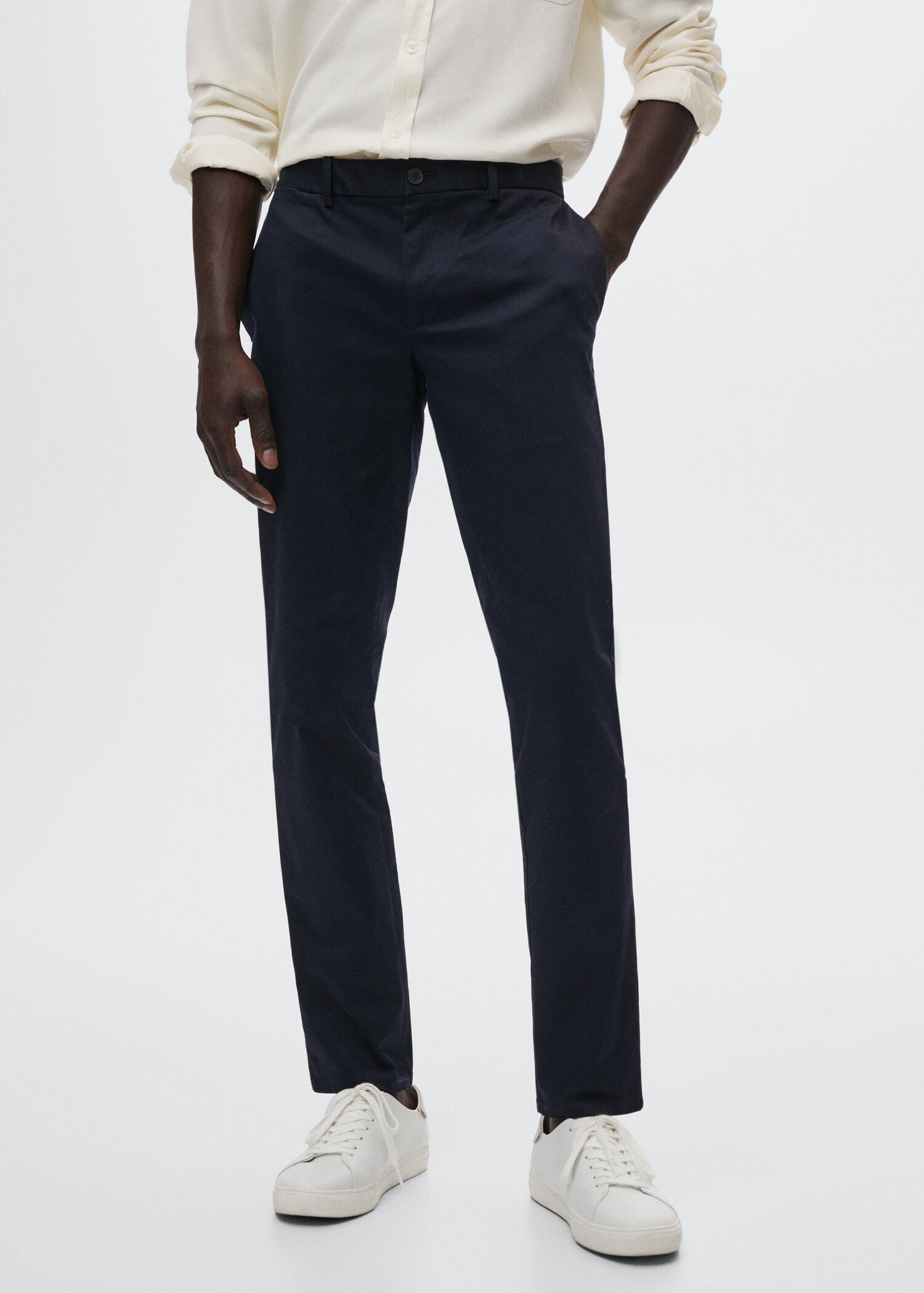 Slim fit chino trousers - Medium plane