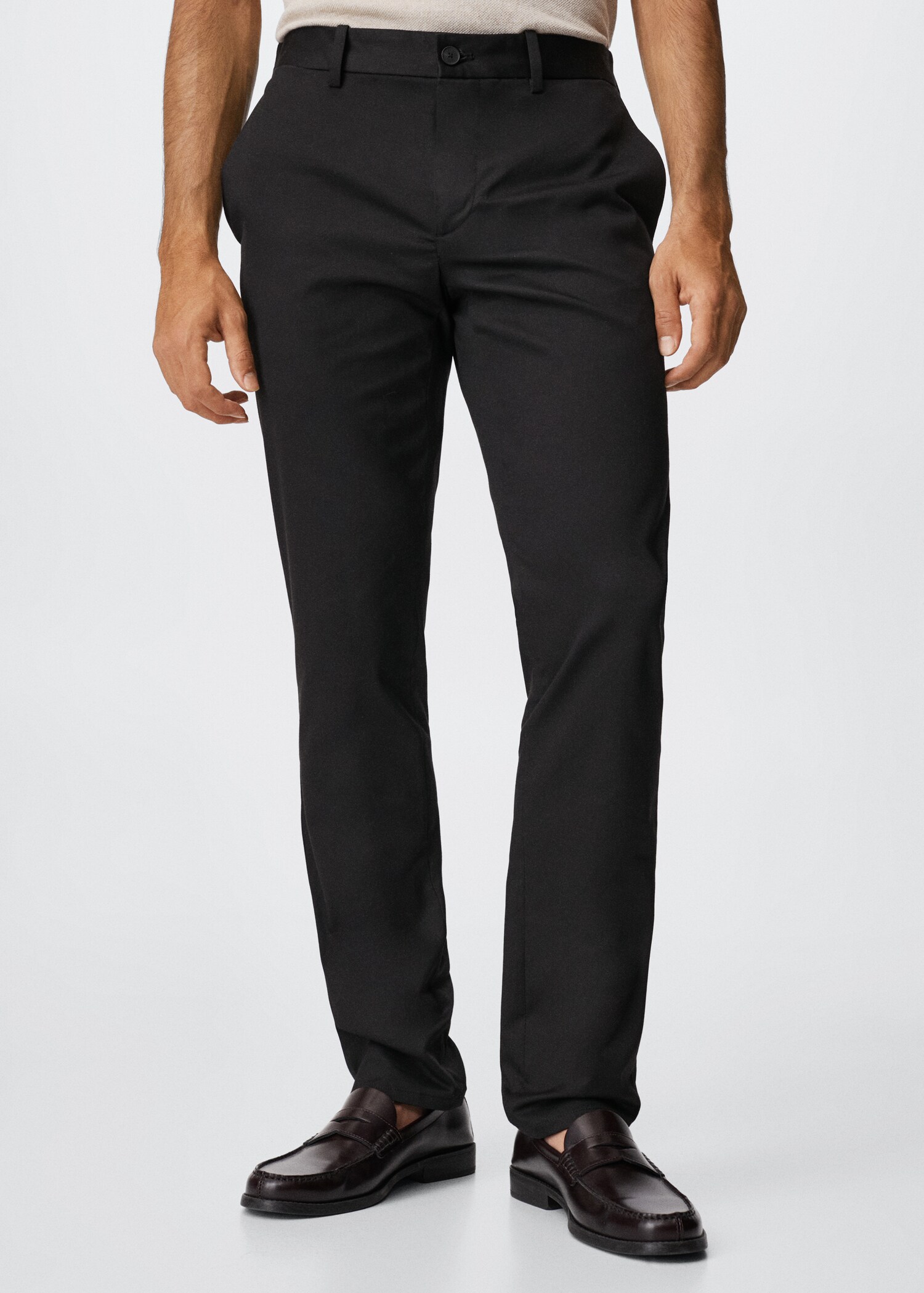 Slim fit chino trousers - Medium plane