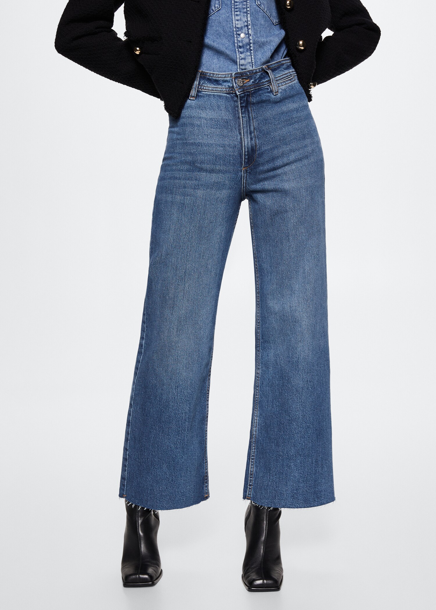 Jeans culotte high waist - Medium plane