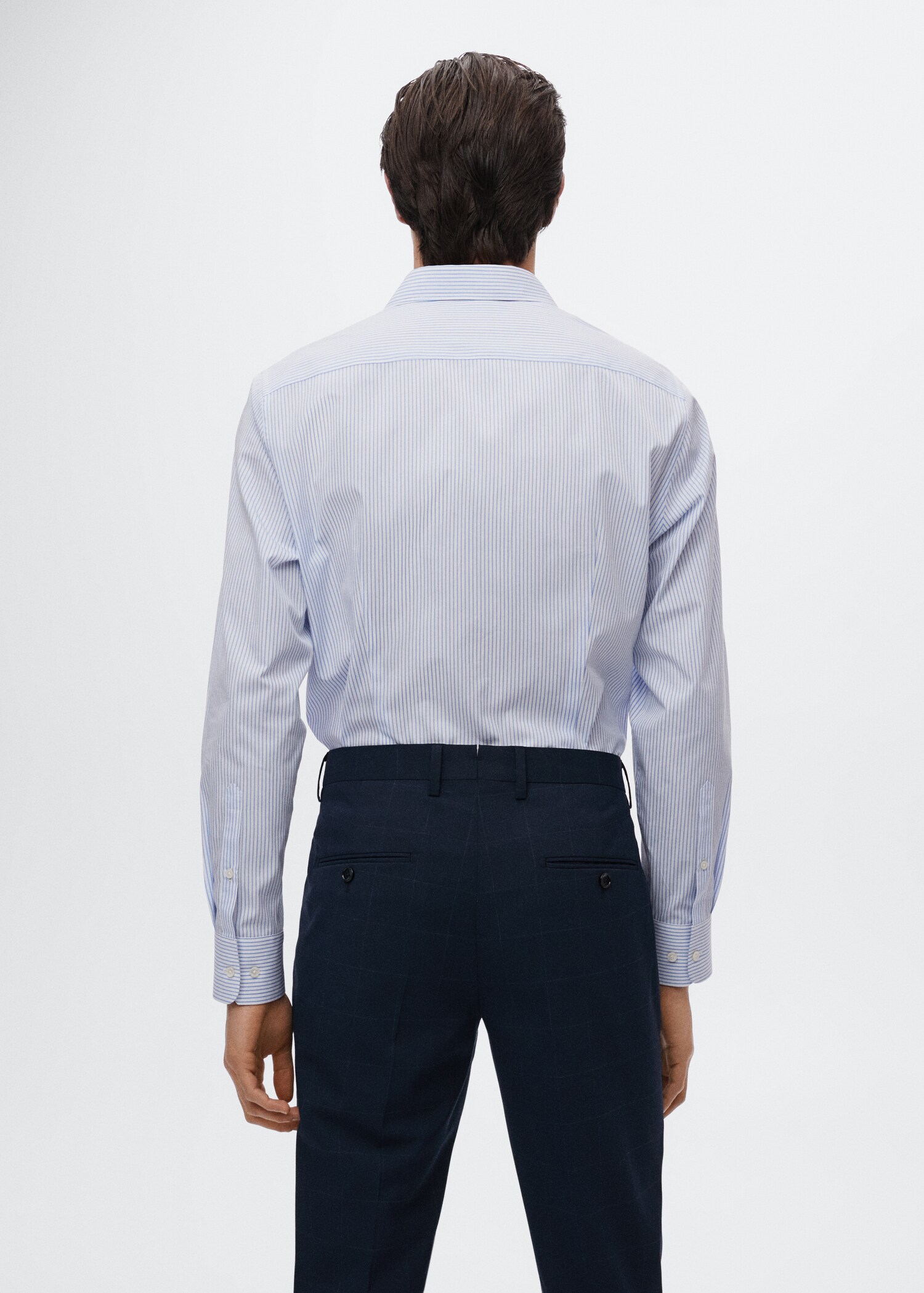 Camisa vestit slim fit mil ratlles - Revers de l'article