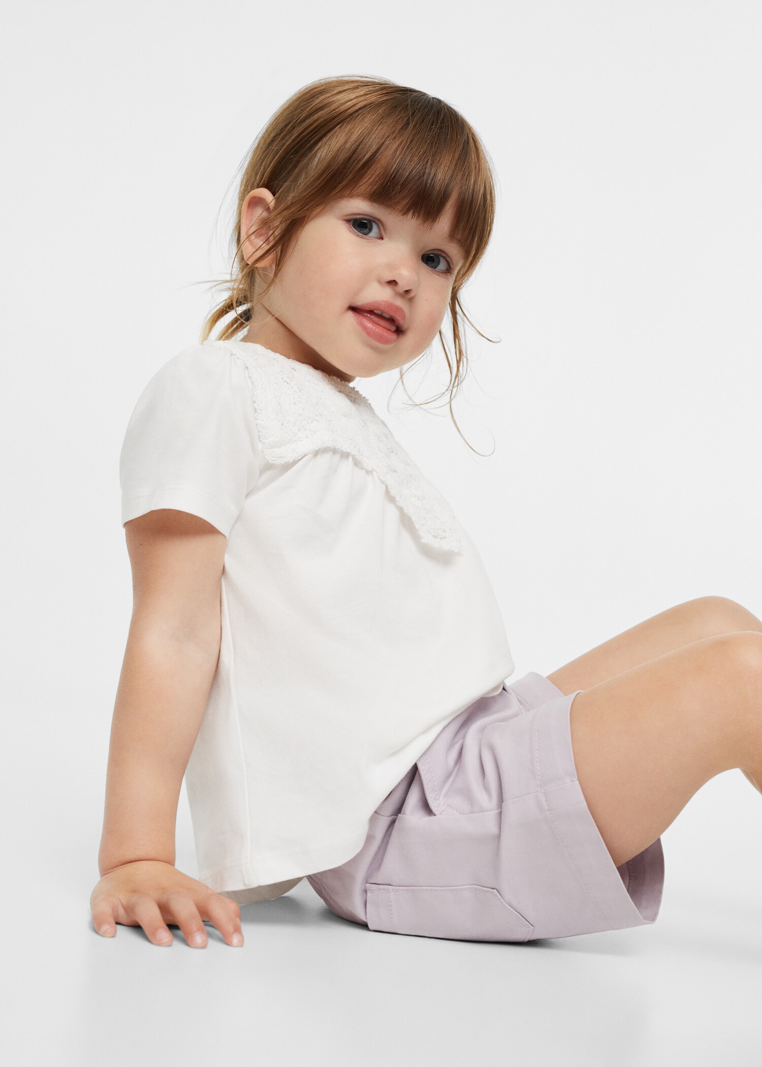 Cotton drawstring waist shorts - Details of the article 1