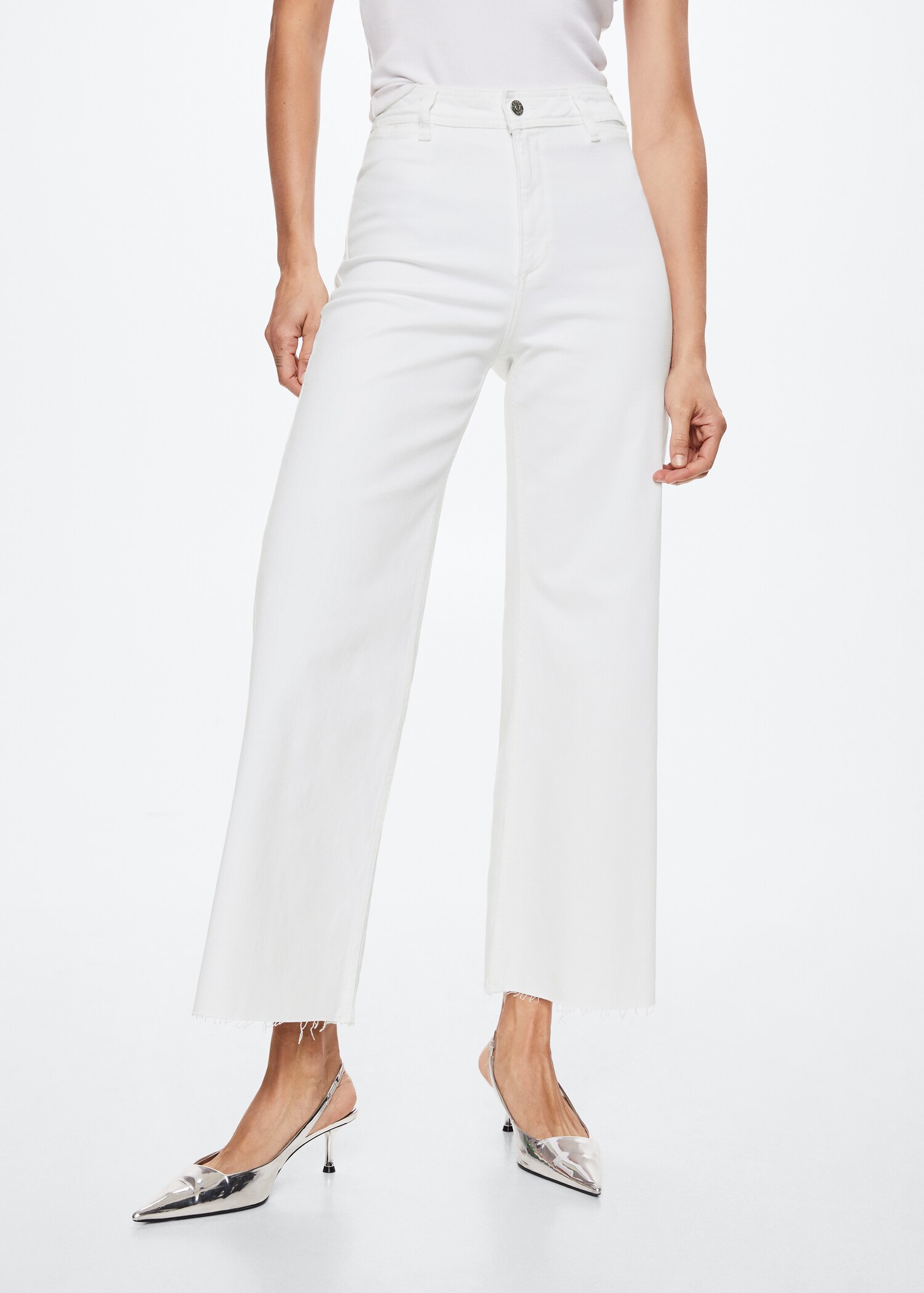 Culotte-Jeans mit hohem Bund - Mittlere Ansicht