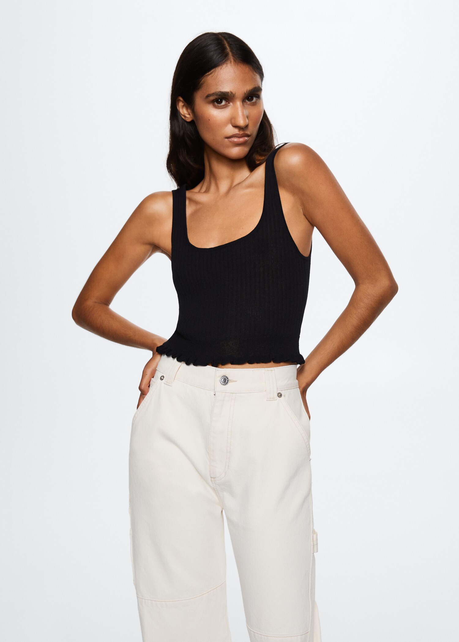 Ribbed crop top - Details of the article 1
