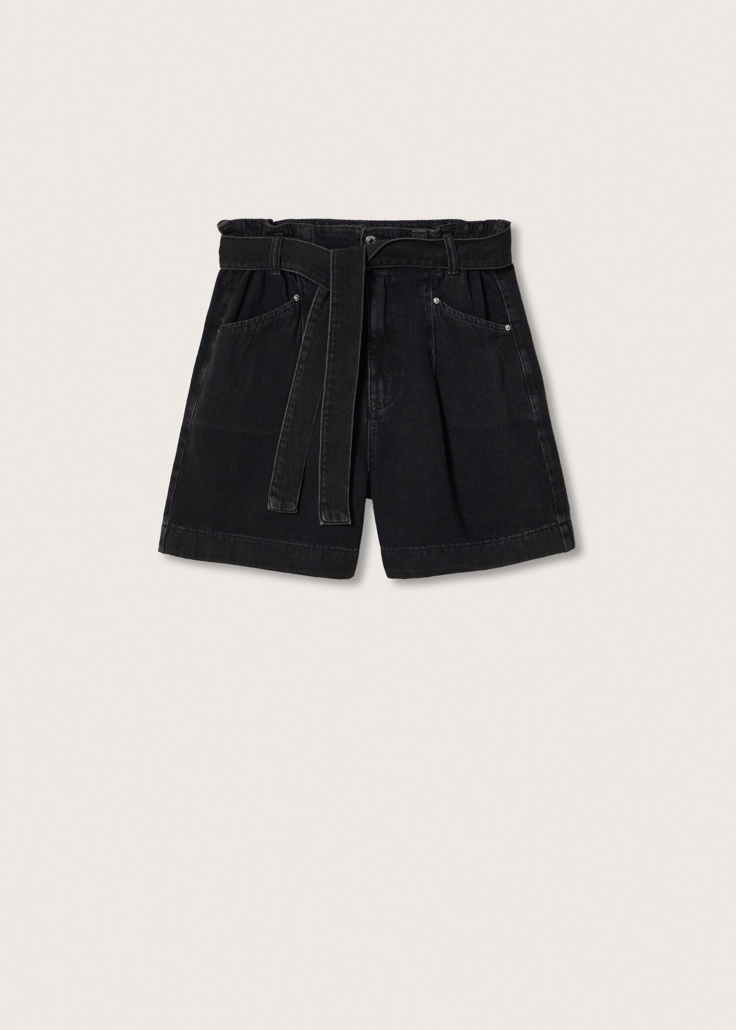 Paperbag denim shorts - Article without model