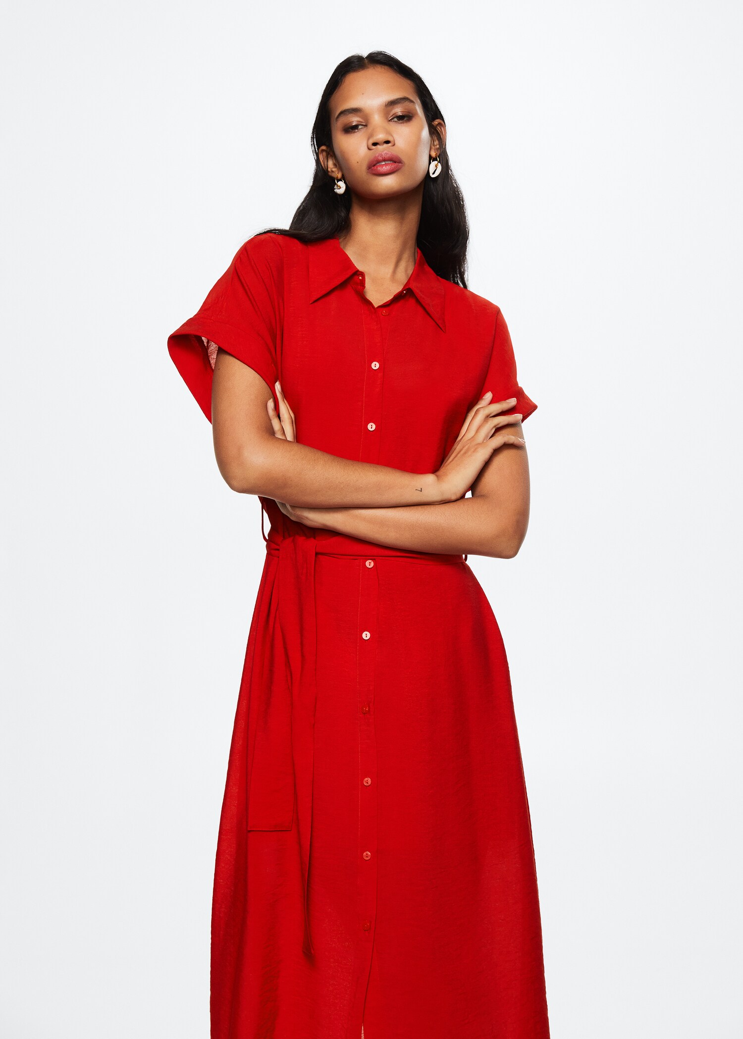 Belt shirt dress - Medium plane