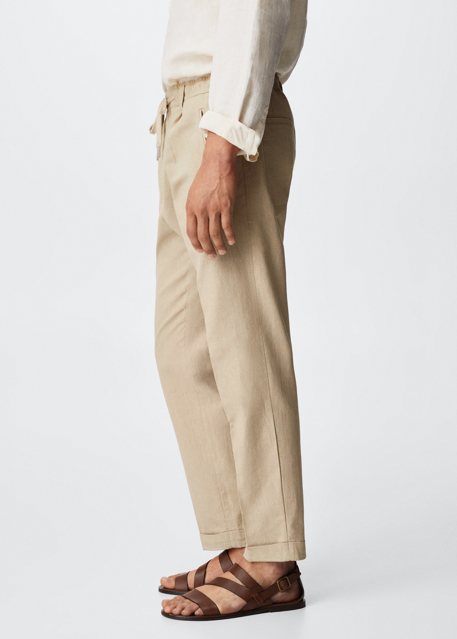 Relaxed linen trousers - Details of the article 2