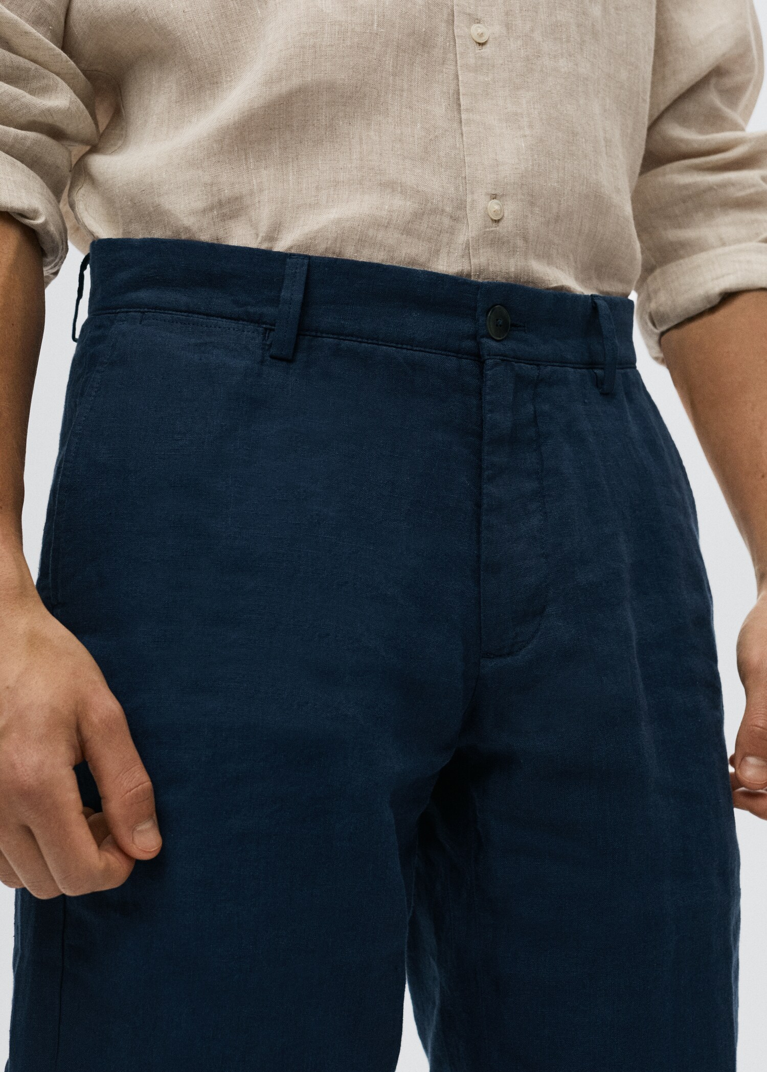 100% linen shorts - Details of the article 1