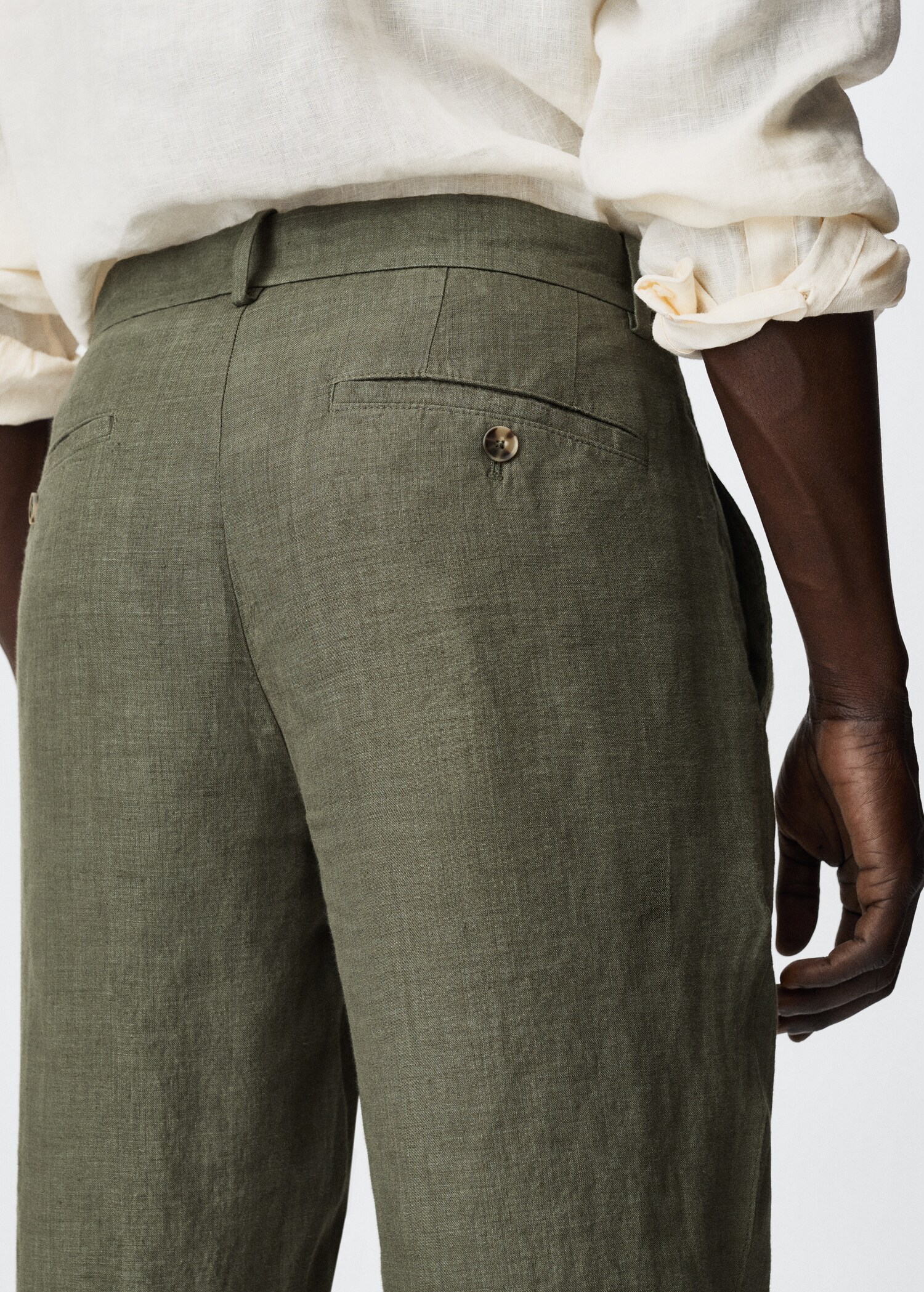Slim fit linen trousers - Details of the article 3