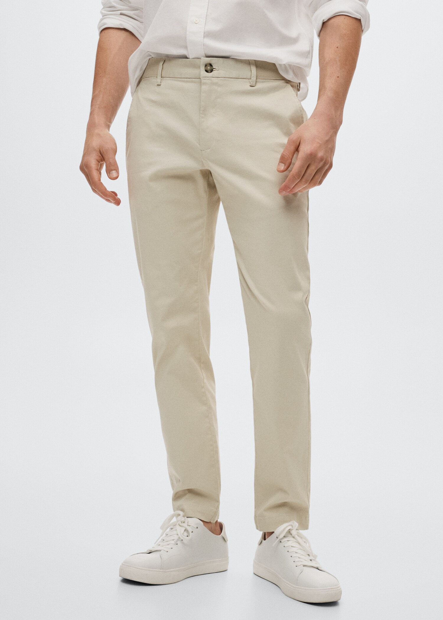 Cotton tapered crop pants - Medium plane
