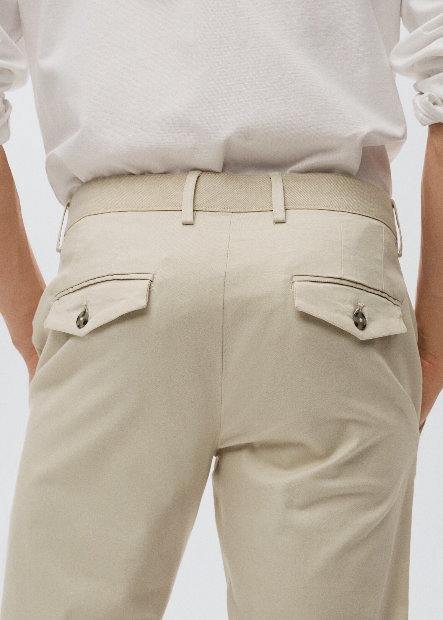 Cotton tapered crop pants - Details of the article 3