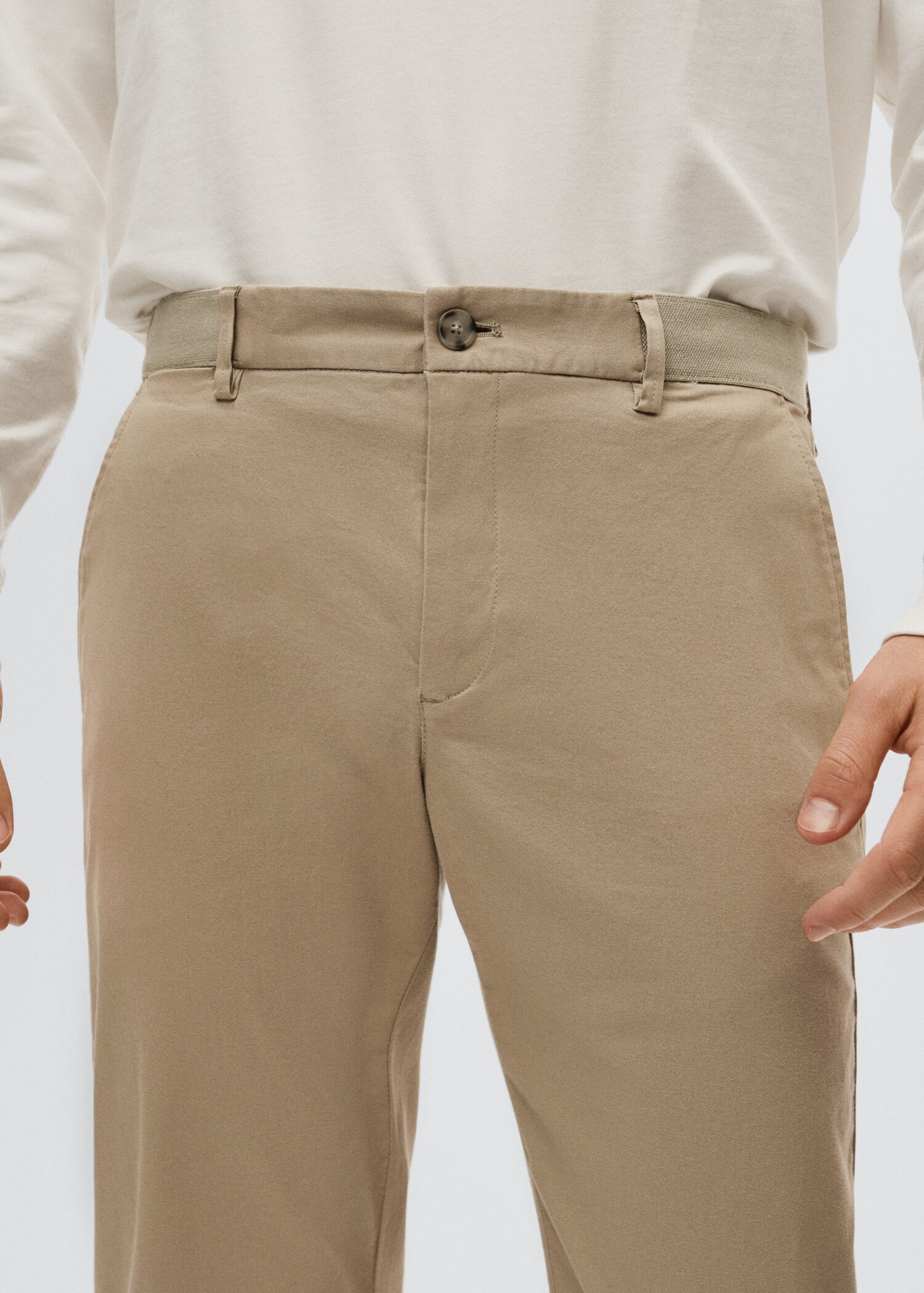 Cotton tapered crop pants - Details of the article 1
