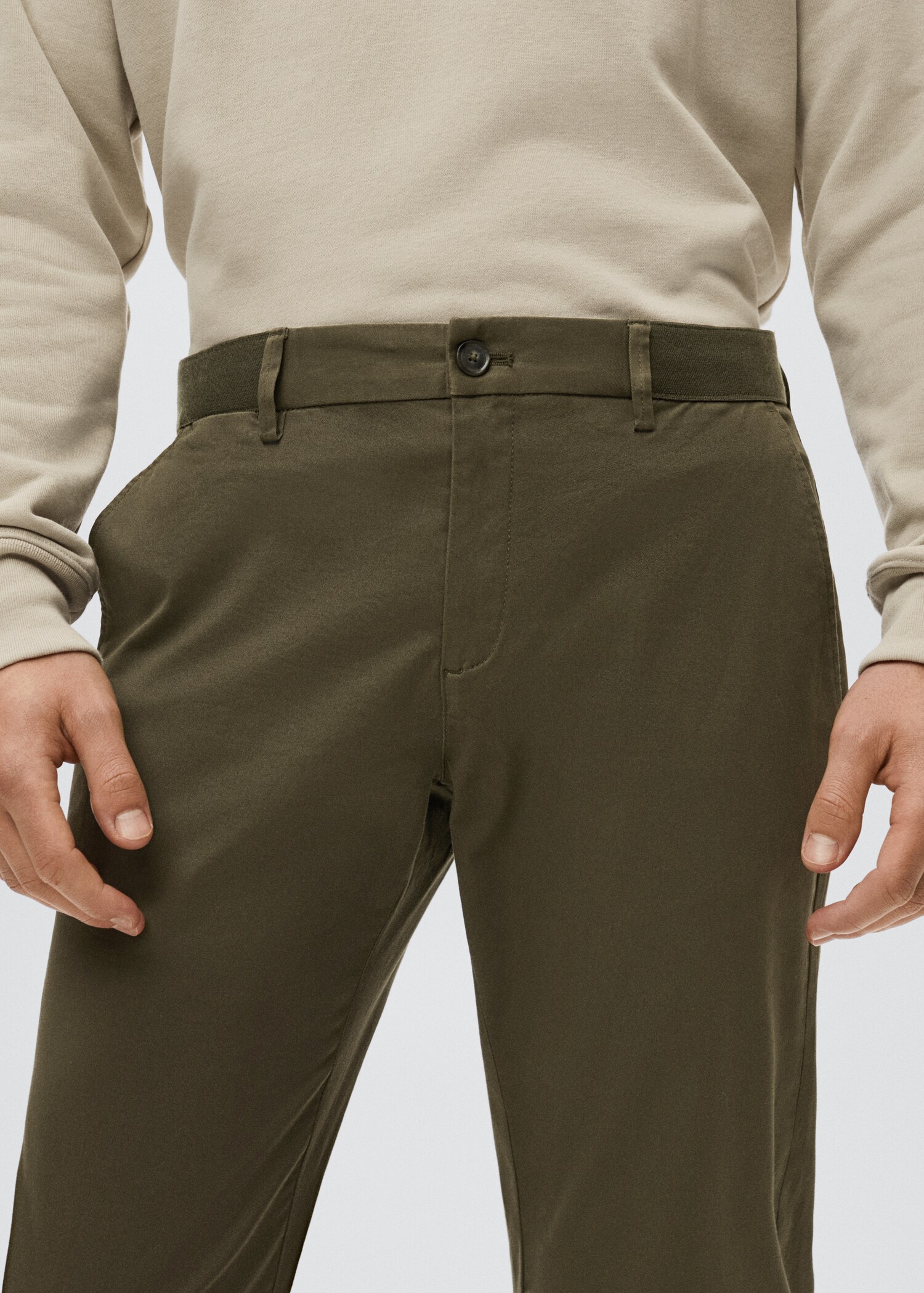 Cotton tapered crop pants - Details of the article 1