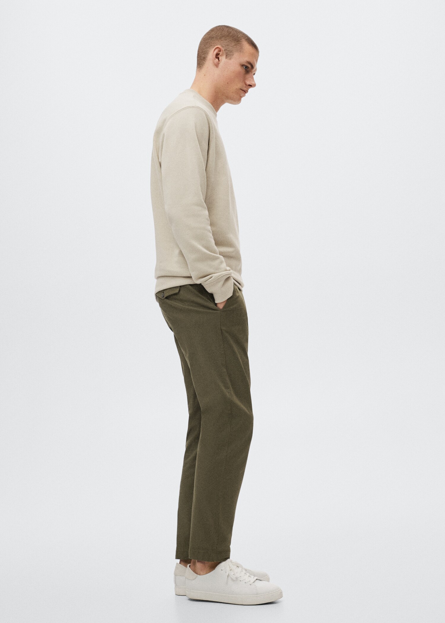 Cotton tapered crop pants - Details of the article 2