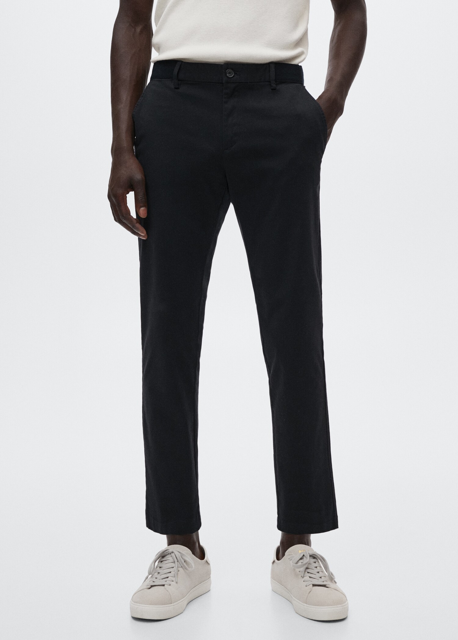 Cotton tapered crop pants - Medium plane