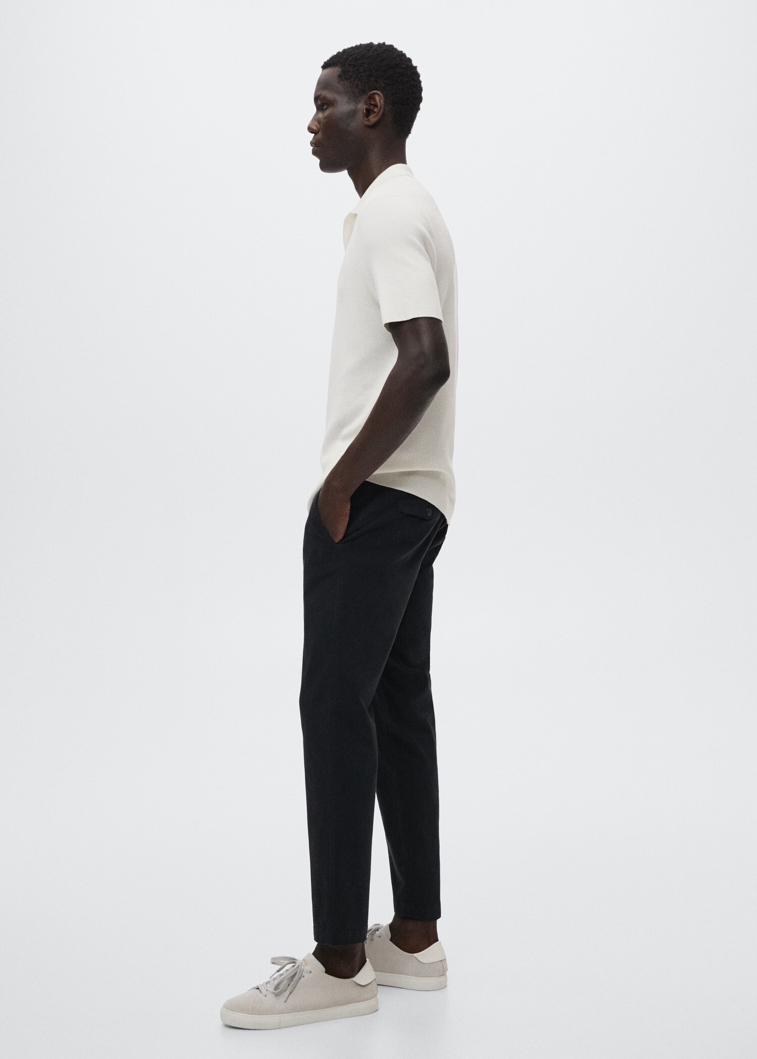 Cotton tapered crop pants - Details of the article 2