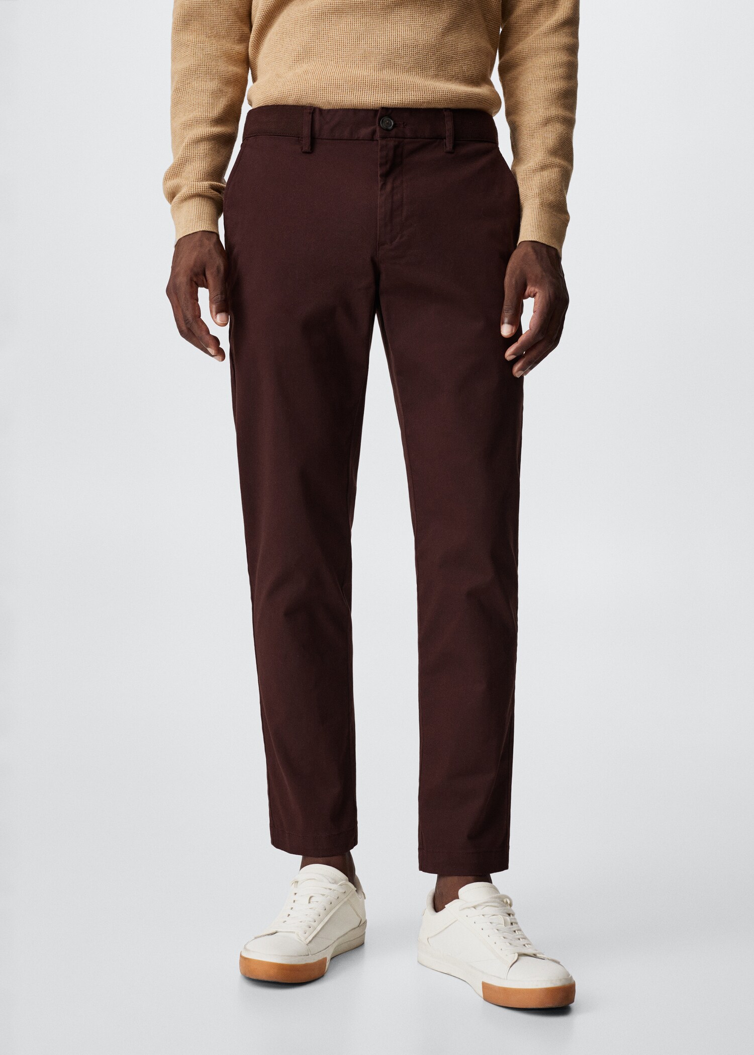 Cotton tapered crop pants - Medium plane