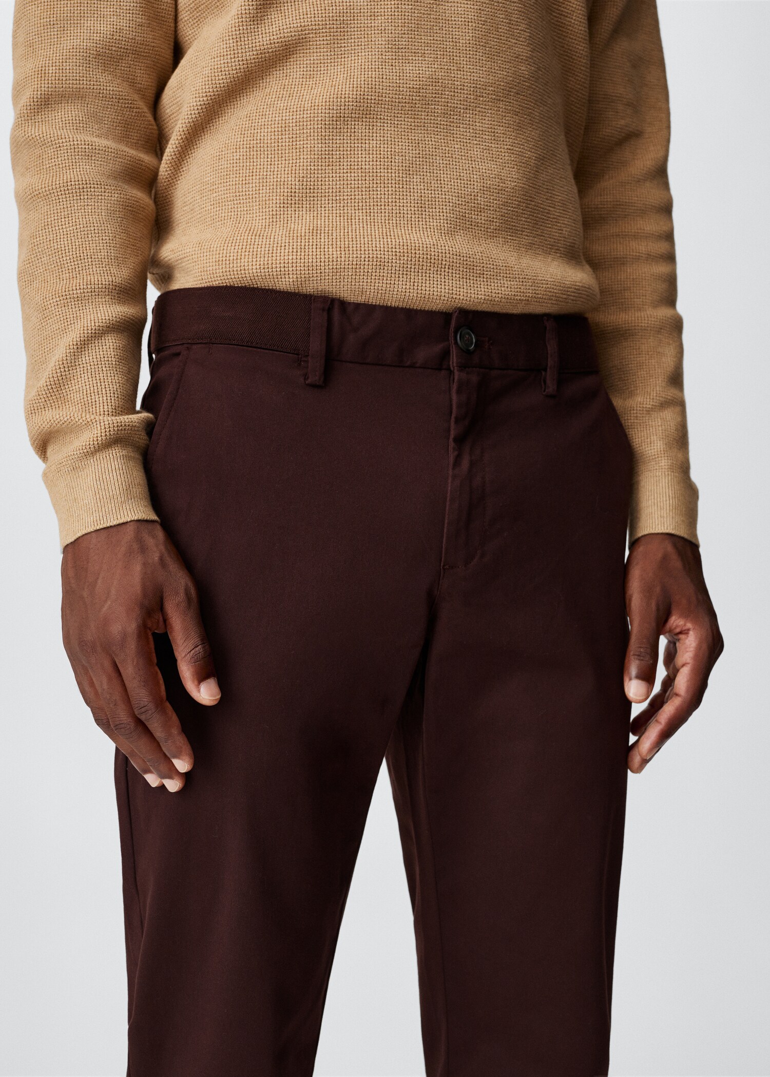 Cotton tapered crop pants - Details of the article 4