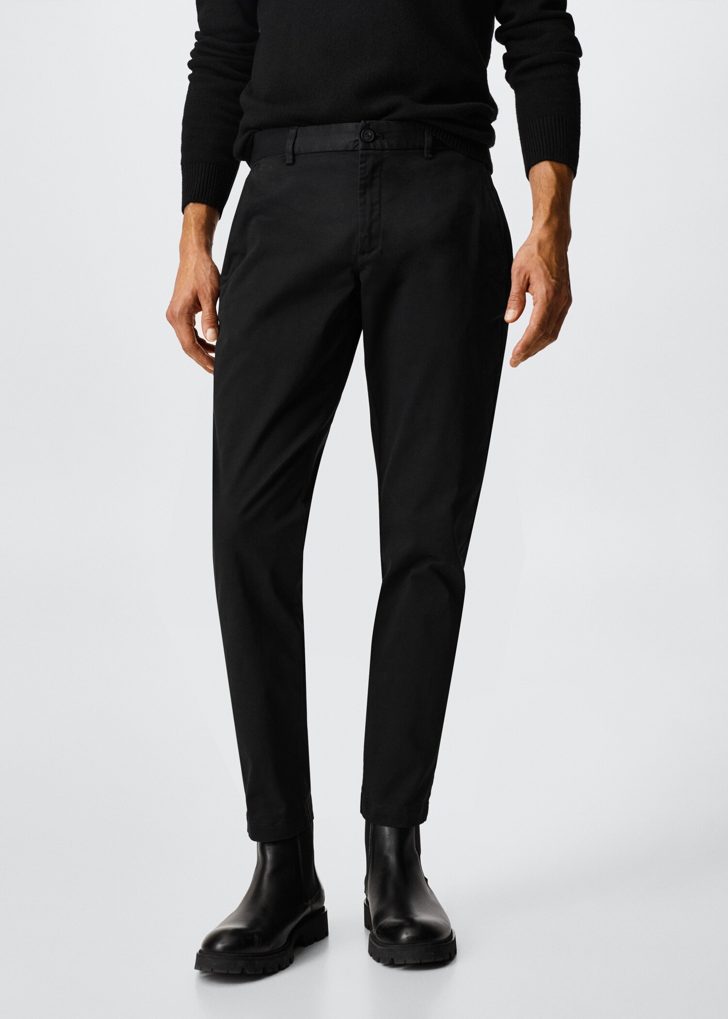 Cotton tapered crop pants - Medium plane
